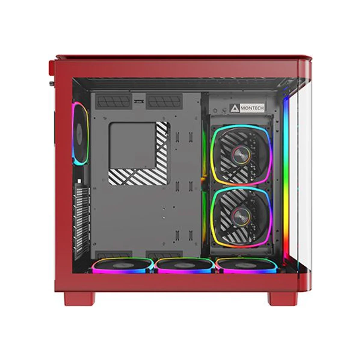 Montech KING 95 PRO Dual-Chamber ATX Mid-Tower Gaming Case - Red - MO-CA-KING95-PRO-RED view 2