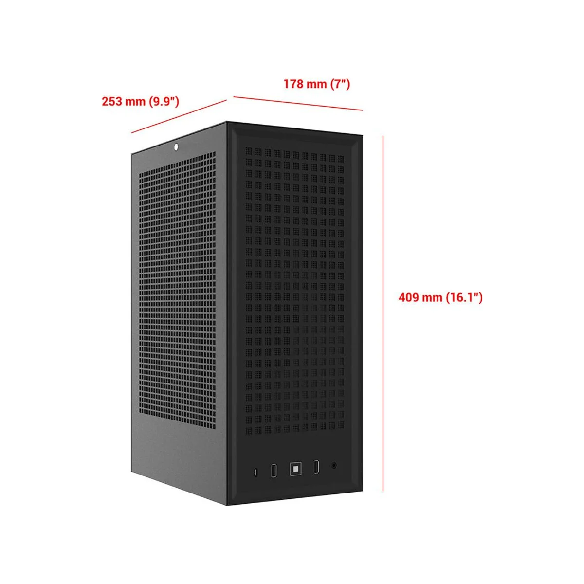Hyte Revolt 3 Compact Mini-ITX SFF Gaming Case - Black - HYTE-REVOLT3-B view 4