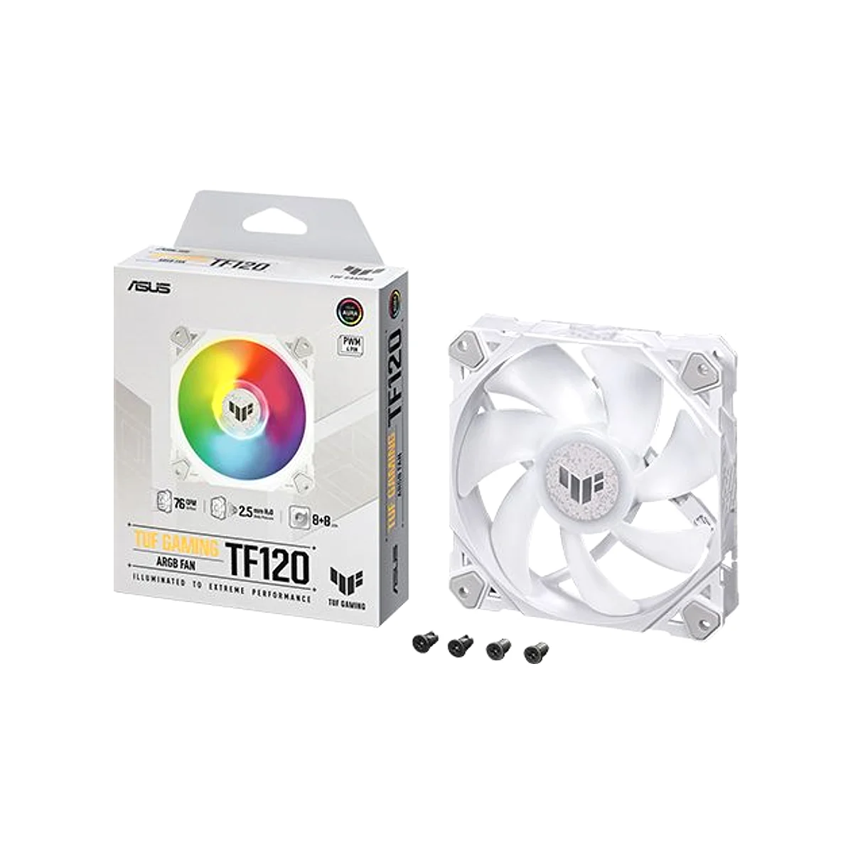 Asus TUF Gaming TF120 ARGB Single Fan - White - 90DA0033-B09000 view 5