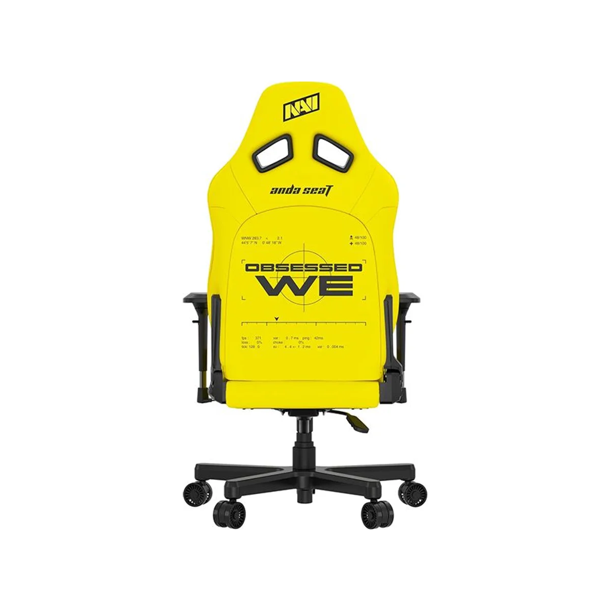 ANDASEAT Premium Gaming Chair NAVI Edition - Yellow (Ergonomic, PVC Leather, Class-4 Gas Lift) - AD19-05-Y-PV view 5