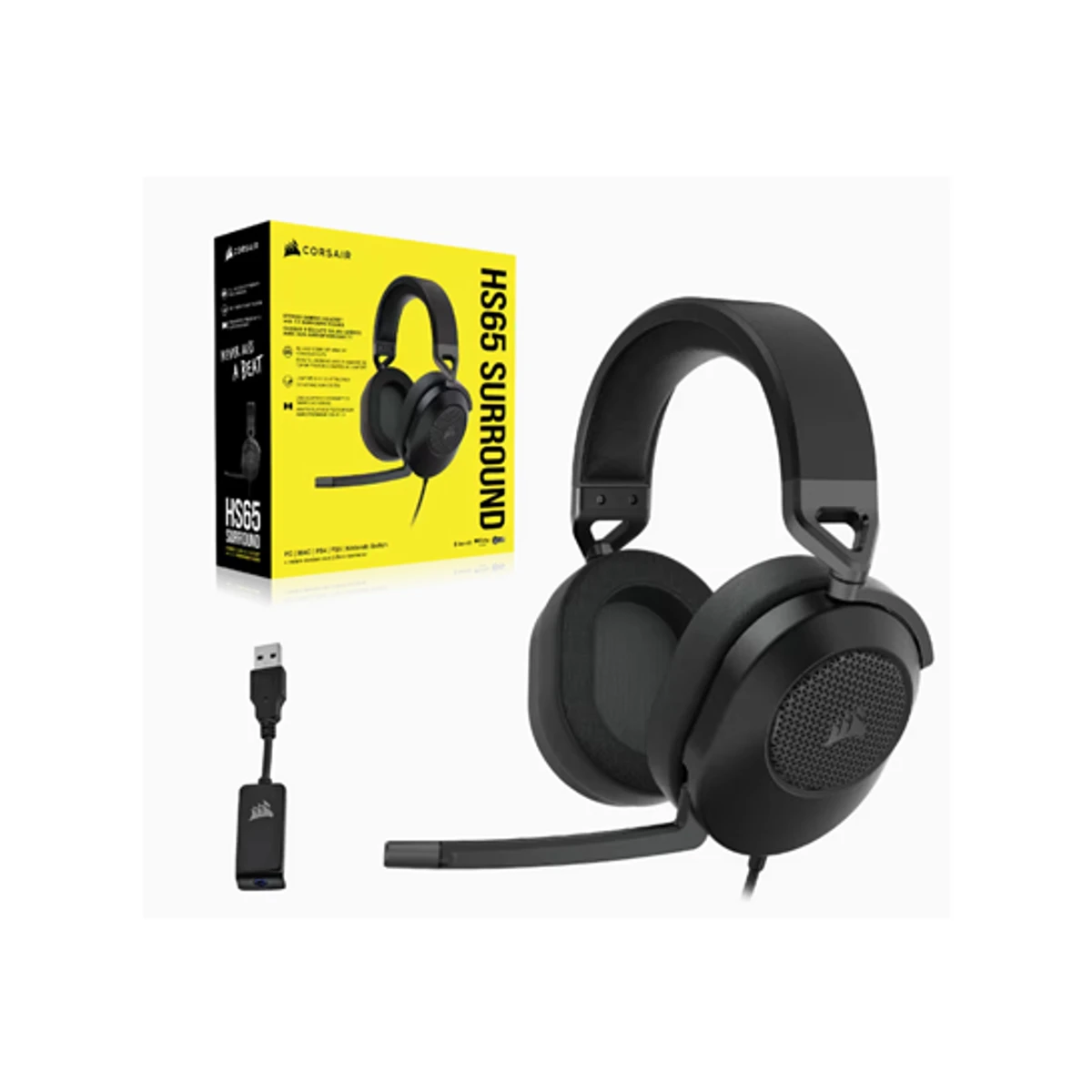Corsair HS65 SURROUND Wired Gaming Headset - Carbon | CA-9011270-NA view 2
