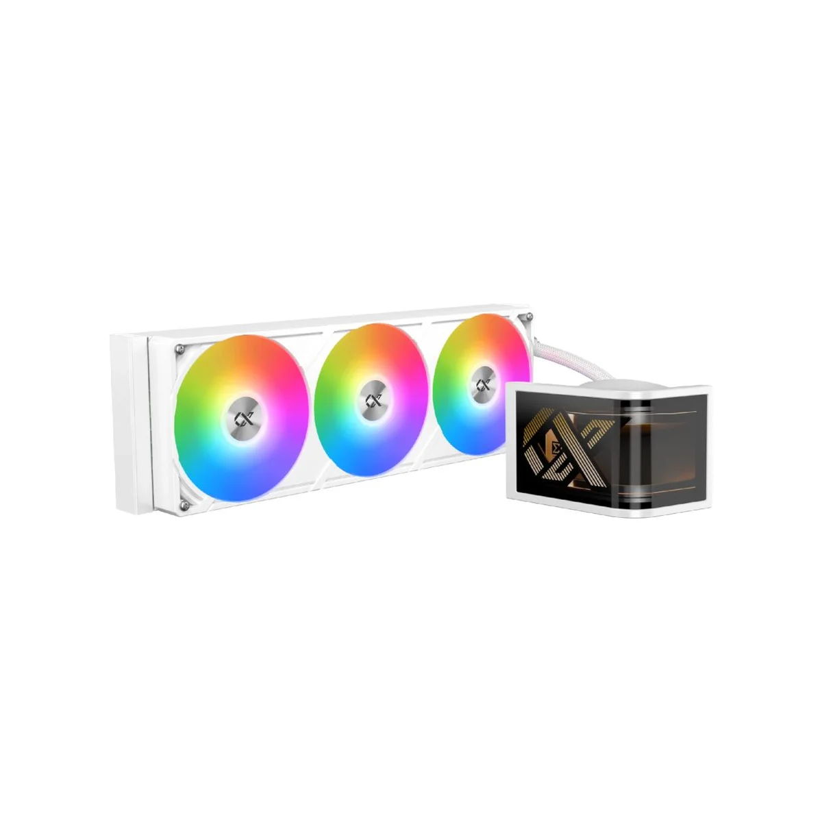 XIGMATEK Connect Ultra 360 ARGB AIO CPU Liquid Cooler - White (6.8" AMOLED, Full HD+, LGA 1700, AM5) - EN48388