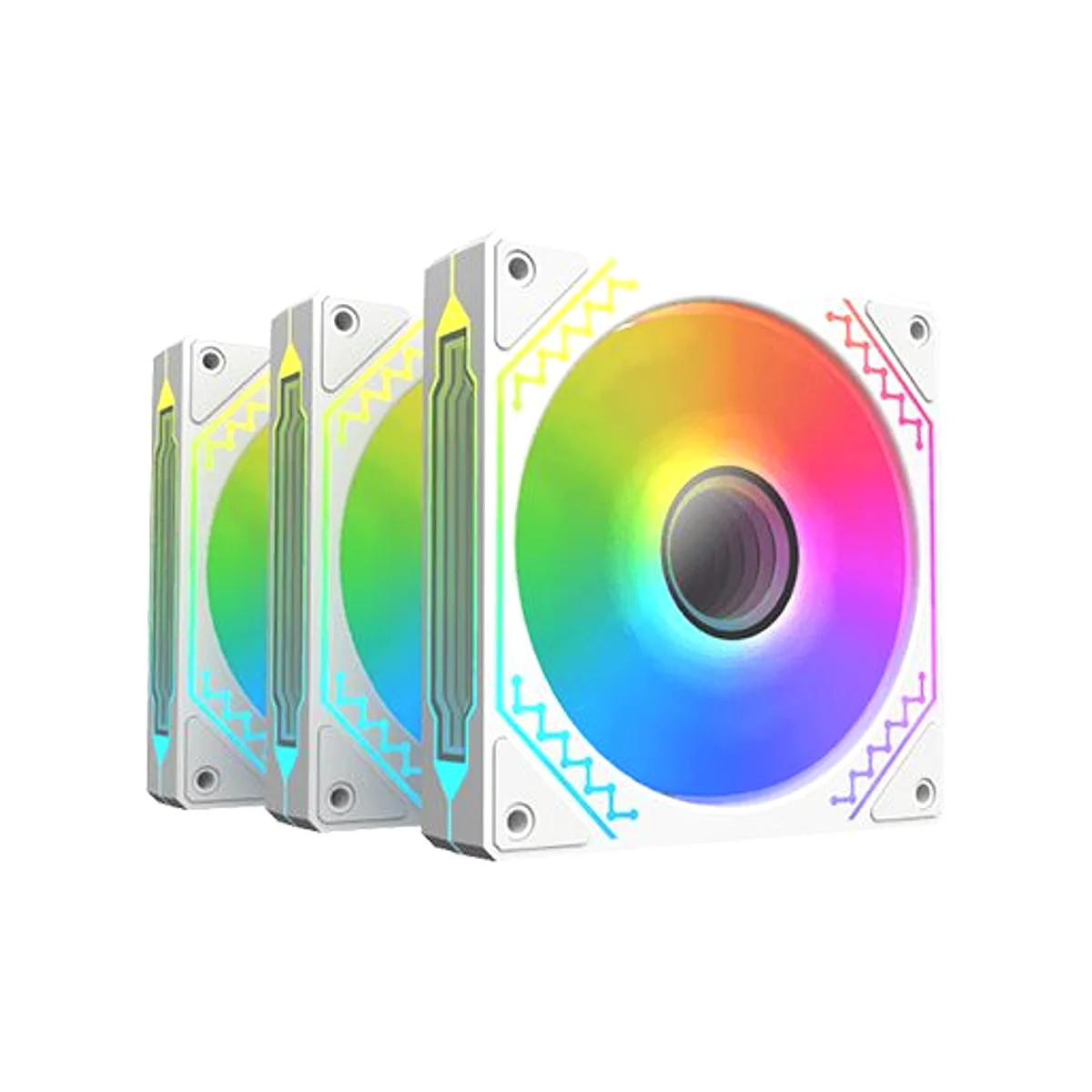 Xigmatek STARZ PRO ARCTIC INFINITY MIRROR ARGB 3 PACK FAN - White - EN42102