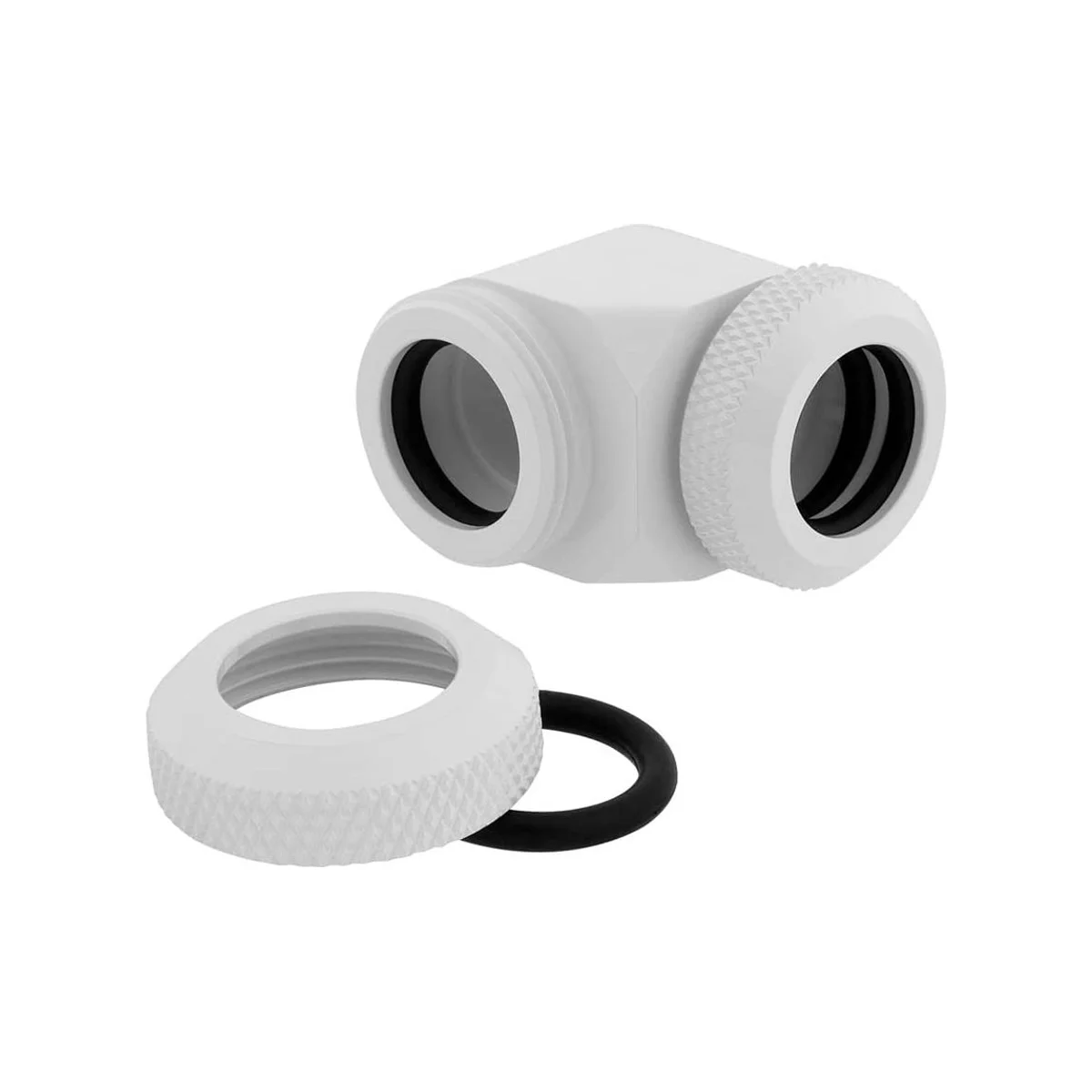 CORSAIR Hydro X Series XF Hardline 90° 12mm OD Fitting Twin Pack — White - CX-9052027-WW view 2