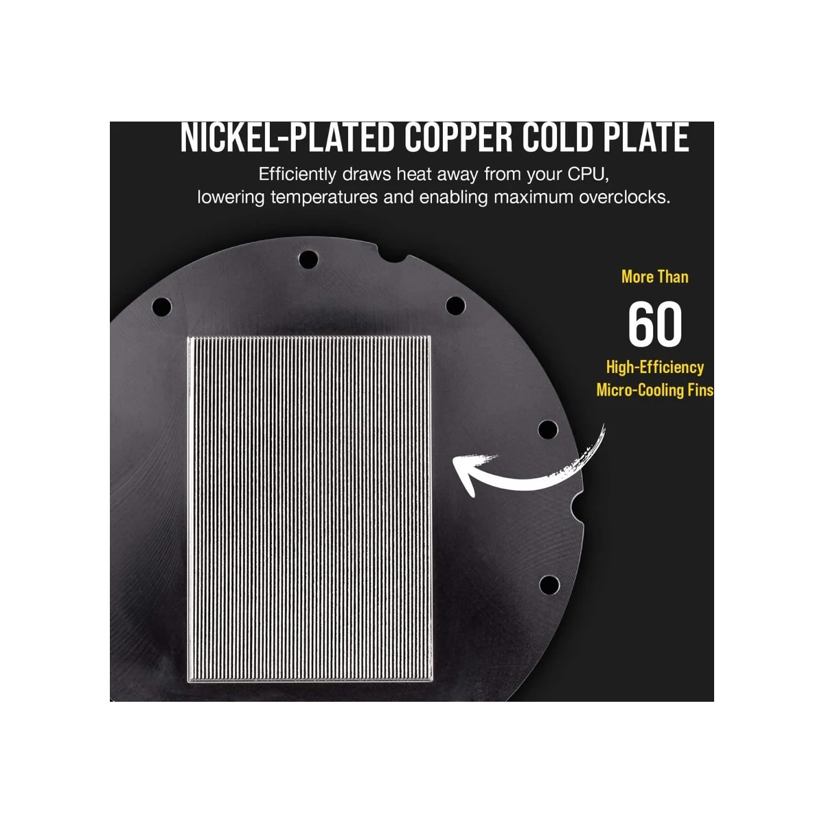 CORSAIR Hydro X Series XC7 RGB CPU Water Block (Black, RGB, Nickel-Plated Copper) - CX-9010004-WW view 3