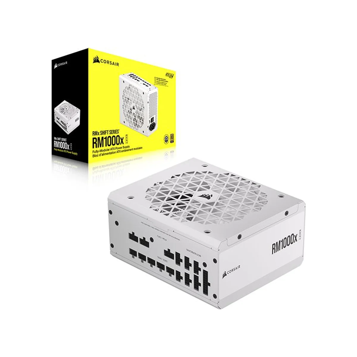 CORSAIR RM1000x SHIFT 1000W 80 PLUS Gold Fully Modular ATX Power Supply - White - CP-9020275-UK