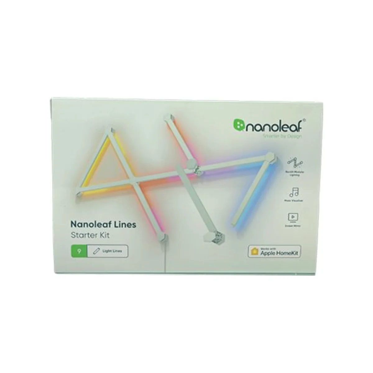Nanoleaf Lines Starter Kit (9-Pack) Smart Backlit Modular Lighting - NL59-K-0002LW-9PK-UK