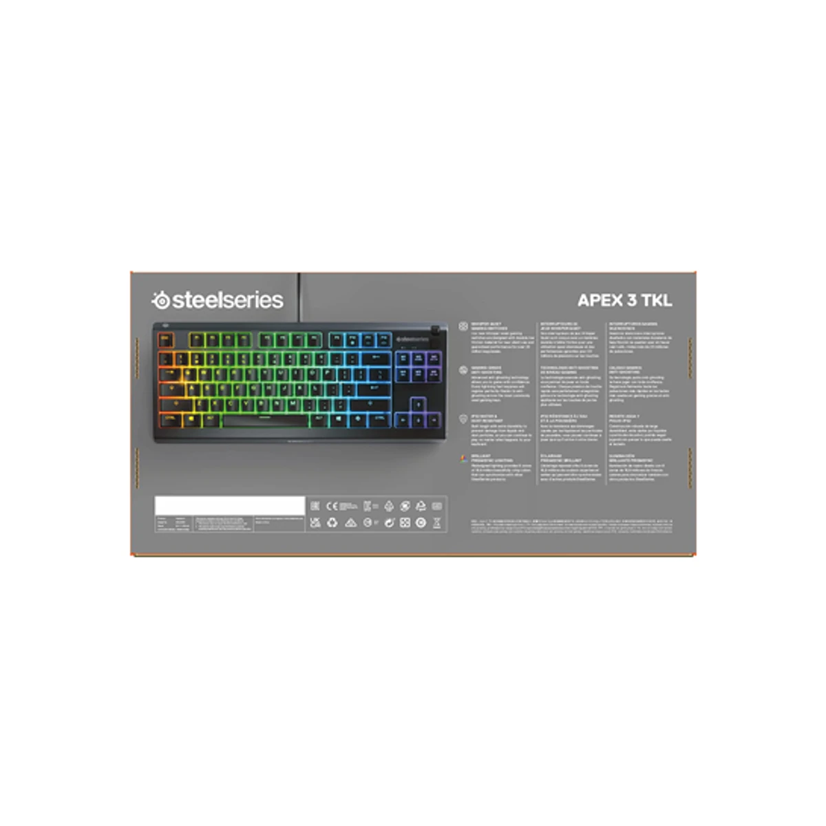 SteelSeries Apex 3 TKL Wired Membrane Gaming Keyboard- Black | 64831 view 5
