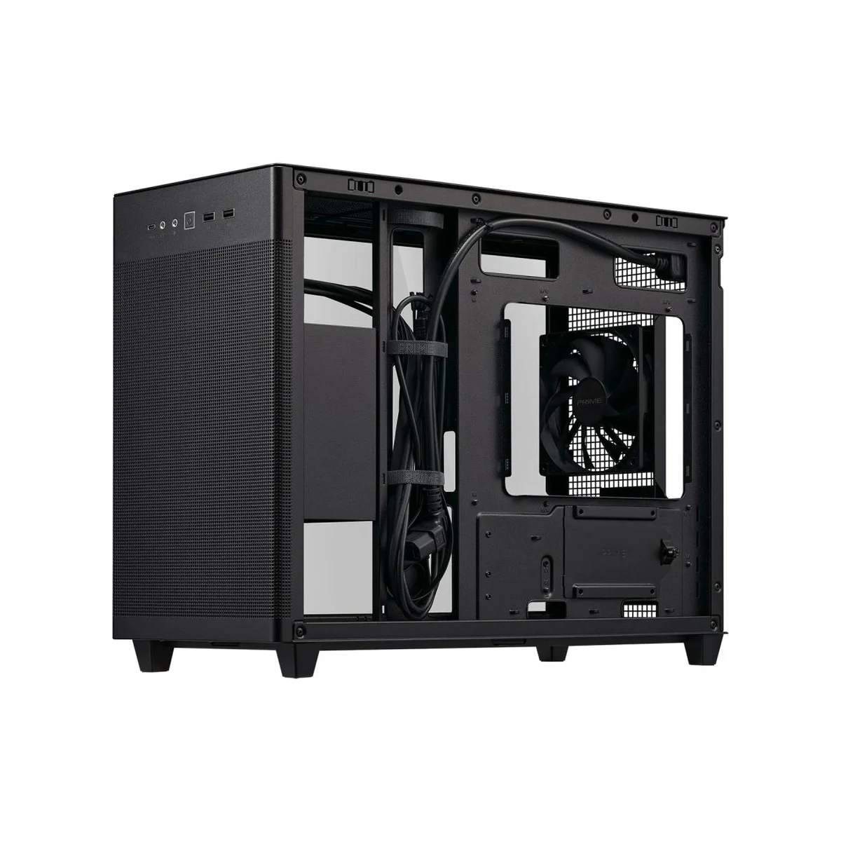 Asus Prime AP201 Tempered Glass Micro-ATX Gaming Case - Black - 90DC00G0-B39010 view 3
