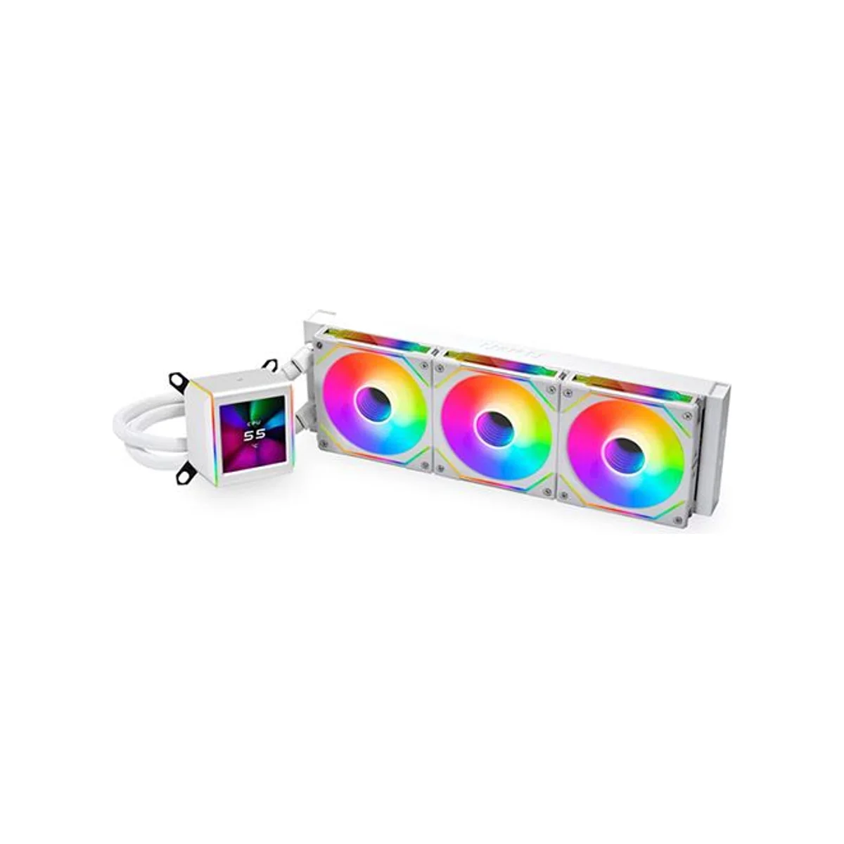 LIAN LI Galahad II LCD Performance AIO RGB 360mm Liquid CPU Cooler with SL-Infinity Fans - White - GA2ALCD36INW