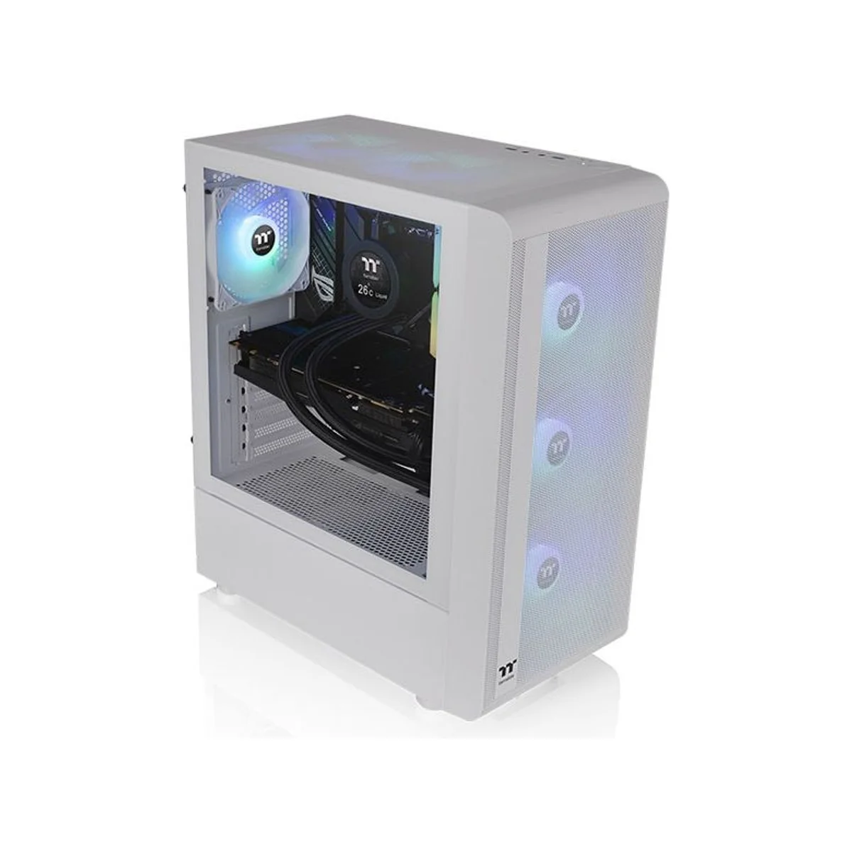 Thermaltake S200 Tempered Glass ARGB ATX Gaming Case - Snow - CA-1X2-00M6WN-00 view 5