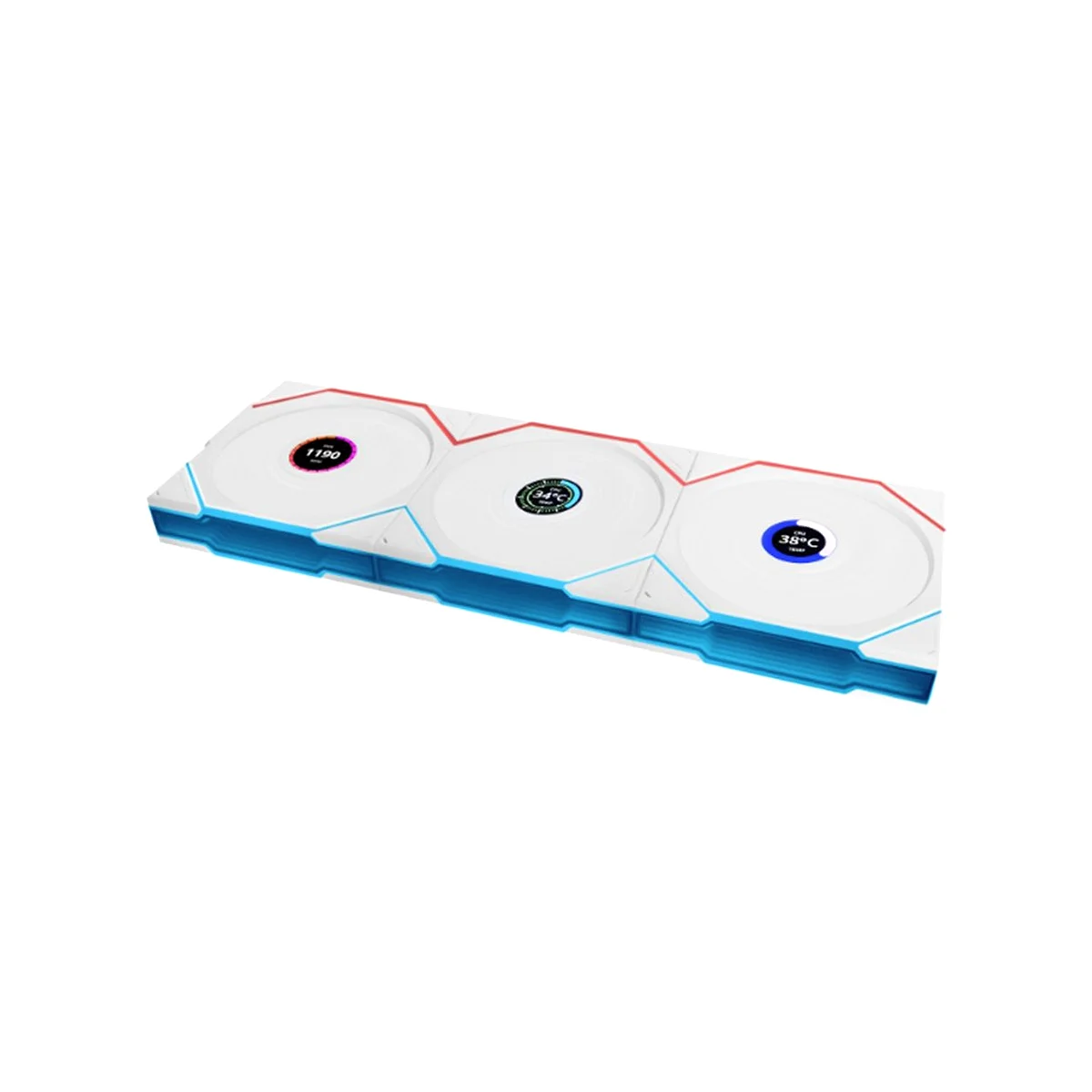 Lian Li UNI FAN TL Wireless ARGB LCD 120mm Triple Pack Case Fan - White - G99.12TLLCD1W3W.00 view 2