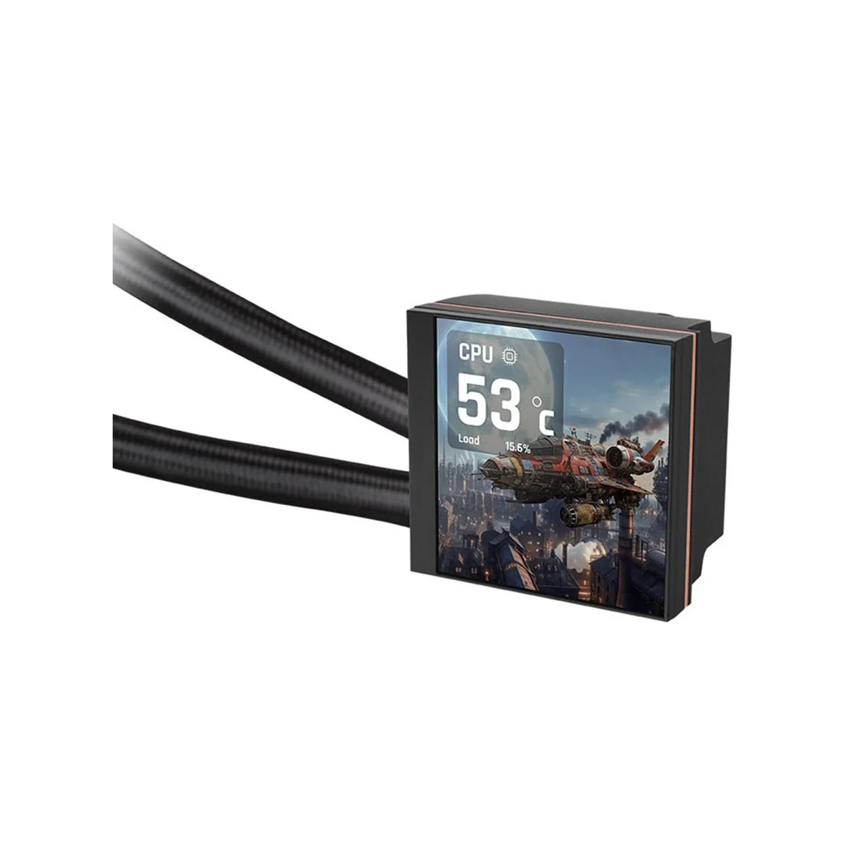 Thermaltake MAGFloe 360 Ultra ARGB Sync AIO Liquid CPU Cooler - Black (360mm Radiator, 3.95" LCD Display, ARGB Fans) - CL-W432-PL12SW-A view 3