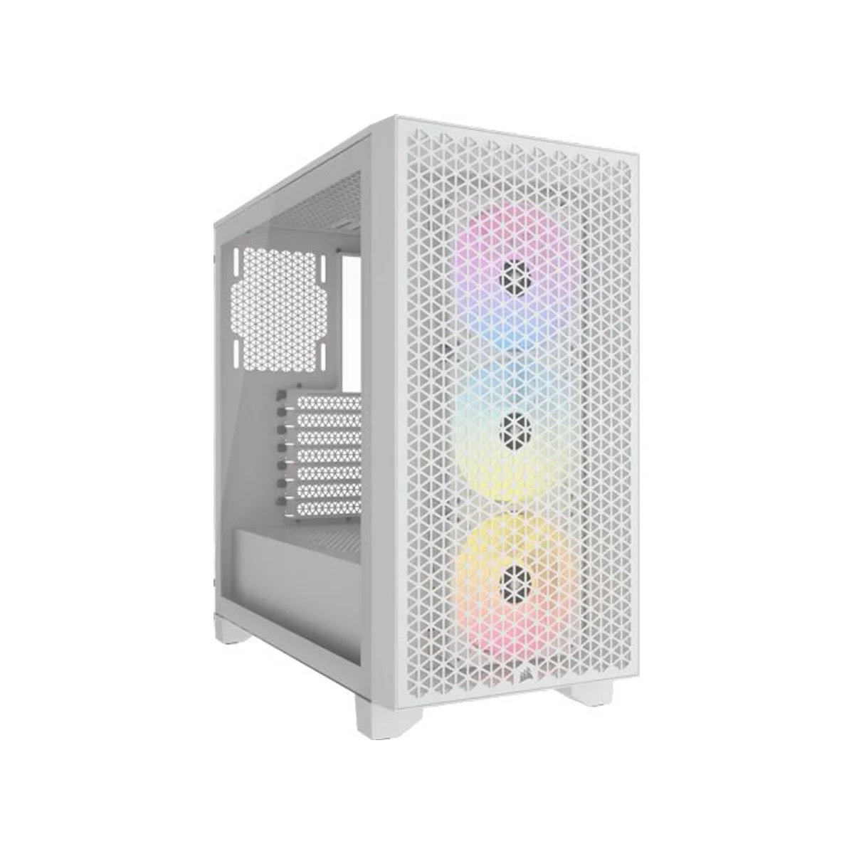 Corsair 3000D Tempered Glass Airflow RGB Mid-Tower Gaming Case - White - CC-9011256-WW