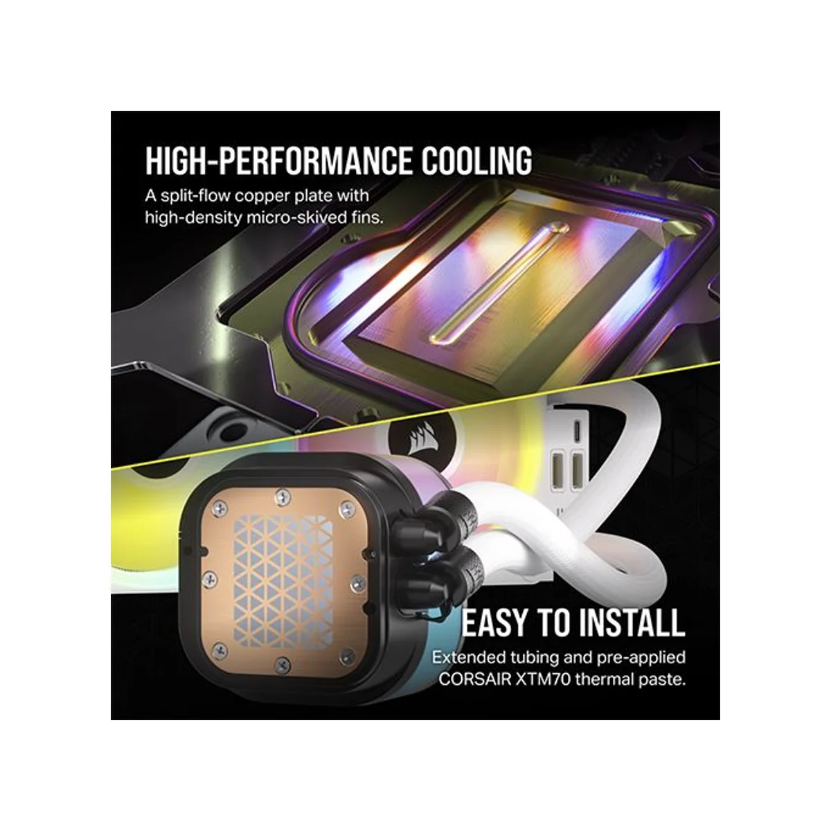 CORSAIR iCUE LINK H150i RGB Liquid CPU Cooler (White, 360mm Radiator, QX120 Fans) - CW-9061006-WW view 7
