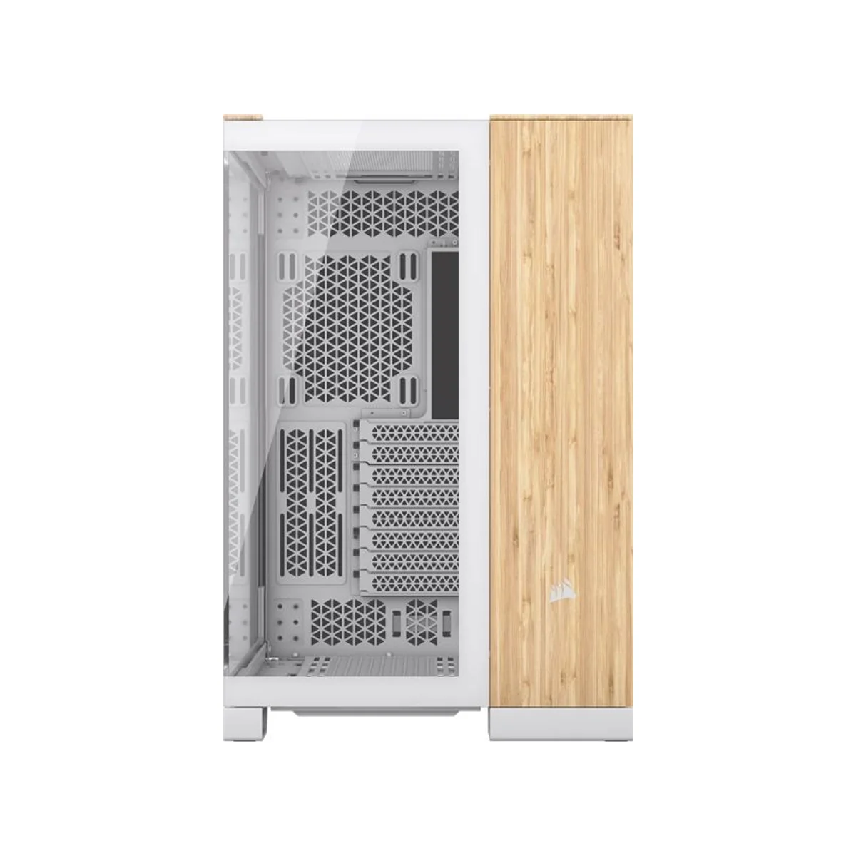 Corsair 6500X Dual-chamber Wood Edition Mid-Tower Gaming Case - White - CC-9011284-WW view 2
