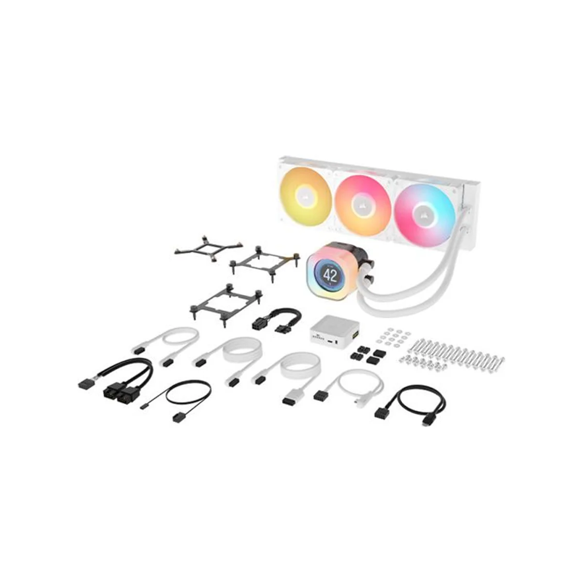 CORSAIR iCUE LINK TITAN 360 RX LCD Liquid CPU Cooler - White - CW-9061026-WW view 3