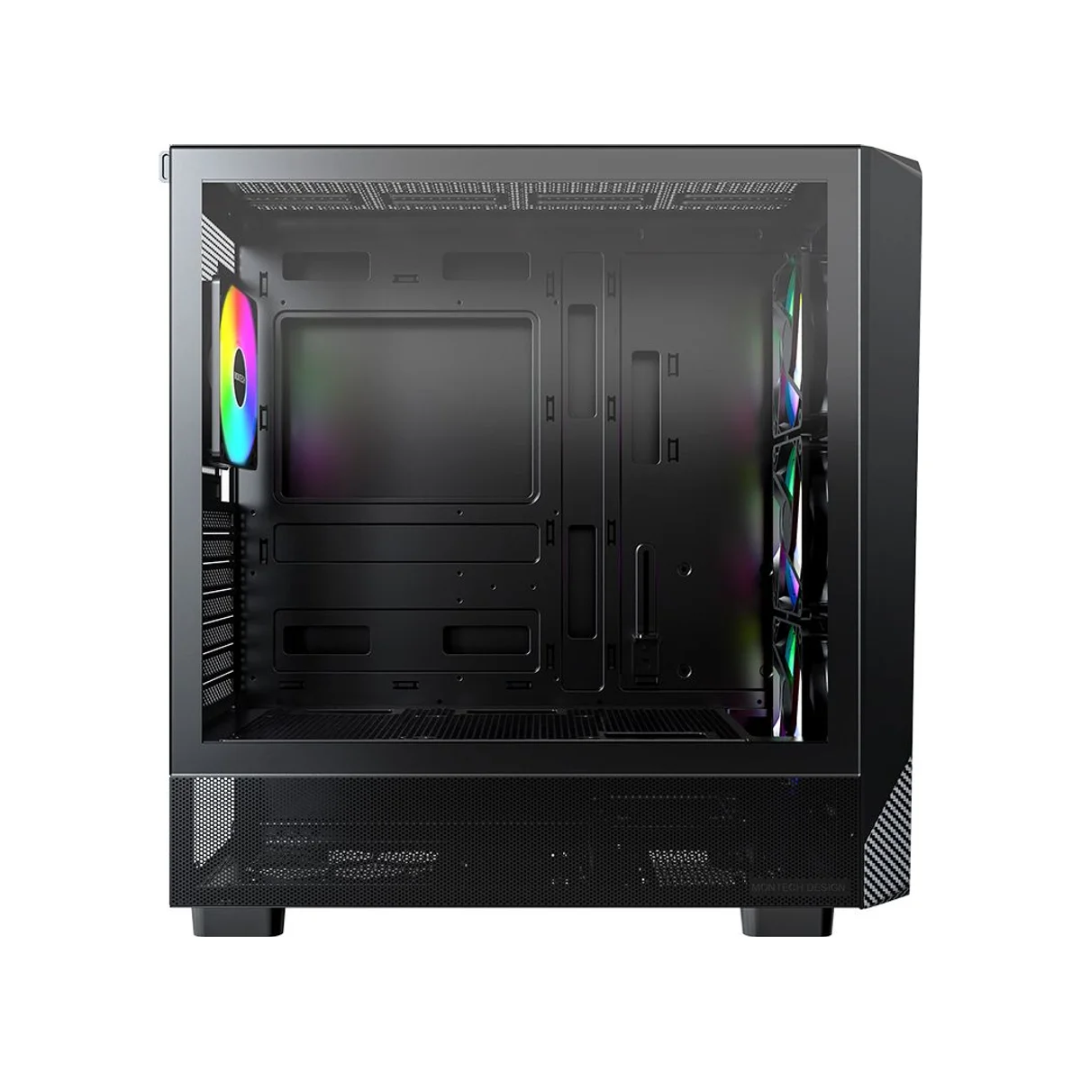 Montech X5 carbon fiber Print ATX Gaming Case - Black - X5-B view 2