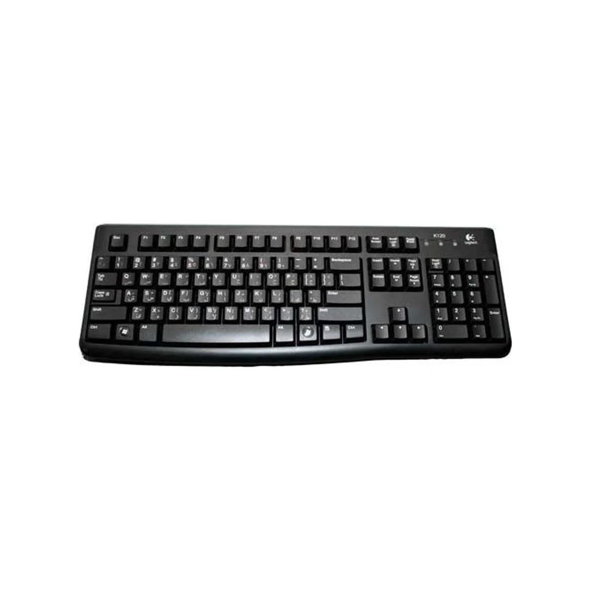 Logitech K120 USB Wired Keyboard - Black (Arabic/English, Spill-Resistant, Full-Size Numpad) - 920-002546