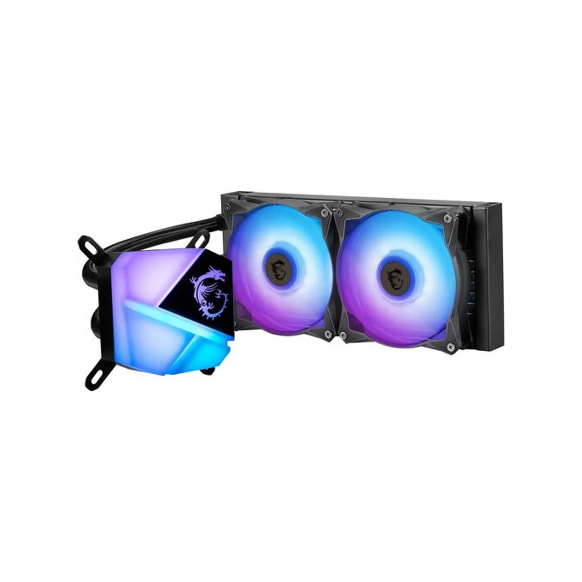MSI MAG CORELIQUID C240 ARGB CPU Liquid Cooler (120mm Fans, RGB Lighting, PWM Control) - 306-7ZW2R11-813 view 3