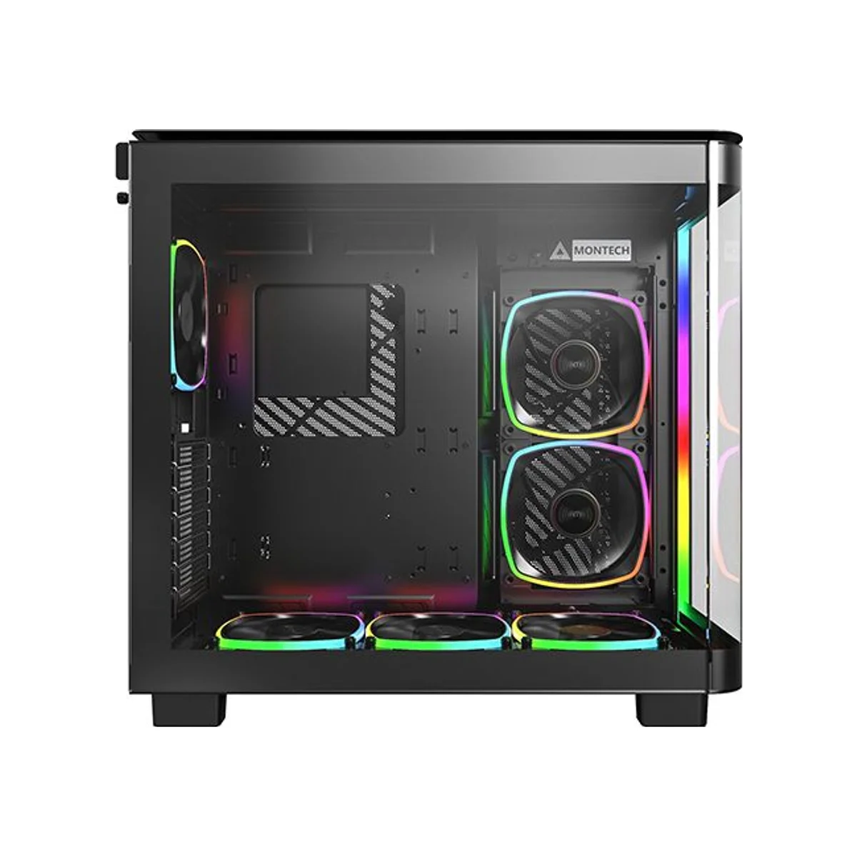Montech KING 95 PRO Dual-chamber Mid-Tower Gaming Case - Black - MO-CA-KING95-PRO-BK view 2
