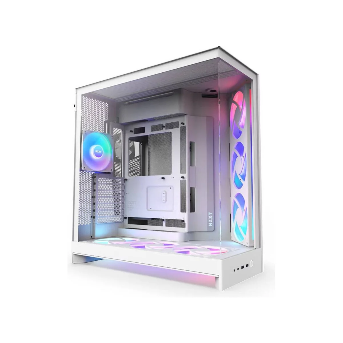 NZXT H9 Flow RGB+ ATX Mid Tower Gaming Case – White - CM-H92FW-P1