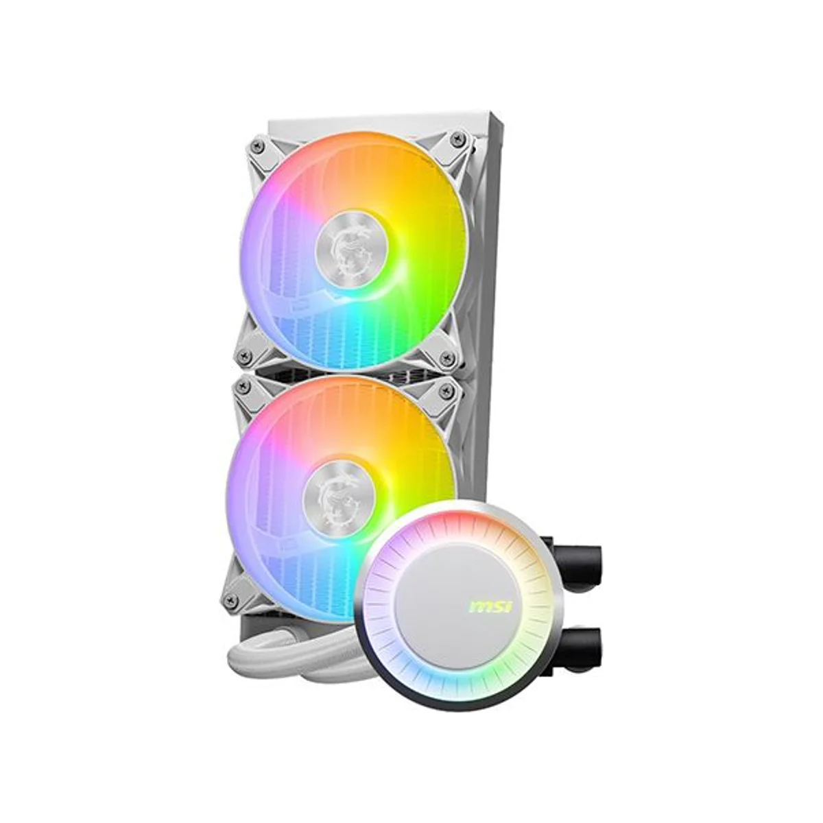 MSI MAG CORELIQUID E240 CPU Liquid Cooler - White (240mm Radiator, ARGB Fans, FDB Bearing) - 306-7ZW5E27-C24 view 3