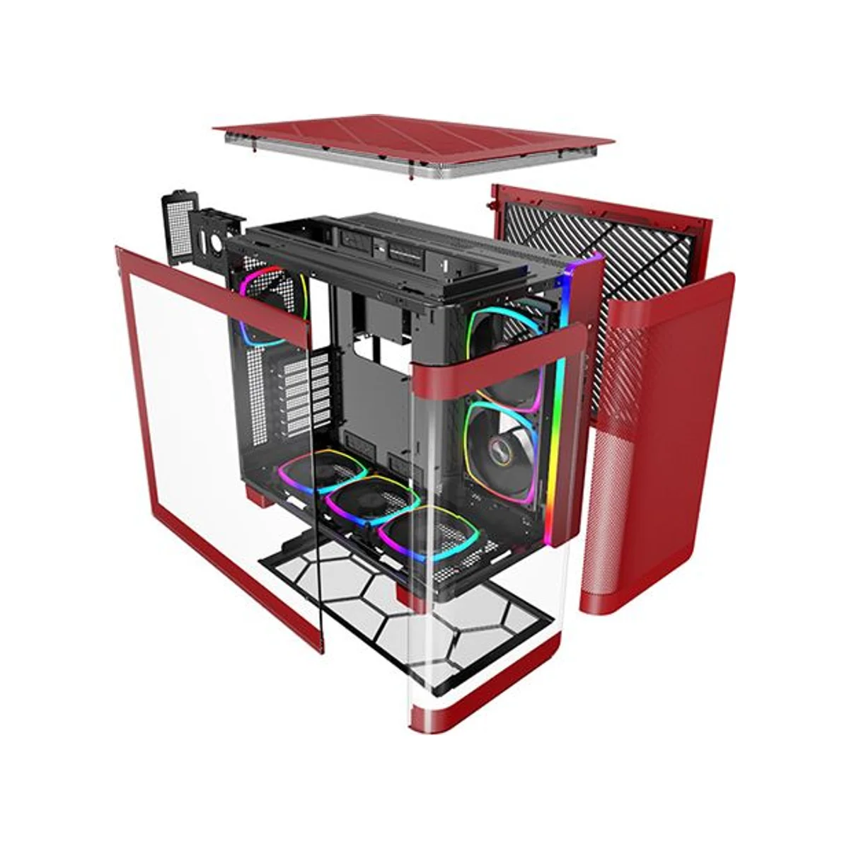 Montech KING 95 PRO Dual-Chamber ATX Mid-Tower Gaming Case - Red - MO-CA-KING95-PRO-RED view 9