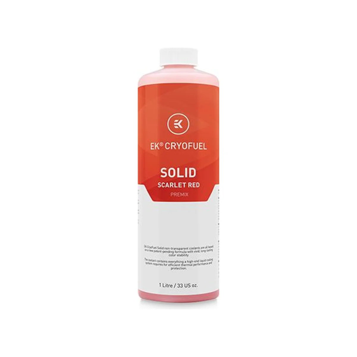 EKWB EK-CryoFuel 1000ml Premix Solid Scarlet Red Fluid - 3831109880333