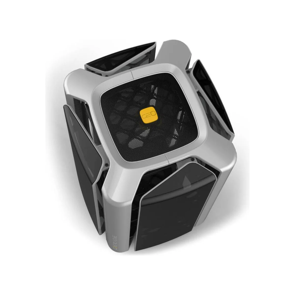 Geometric Future M2 THE ARK - Grey Tempered Glass Micro-ATX Gaming Case - GEO-M2-GG view 4