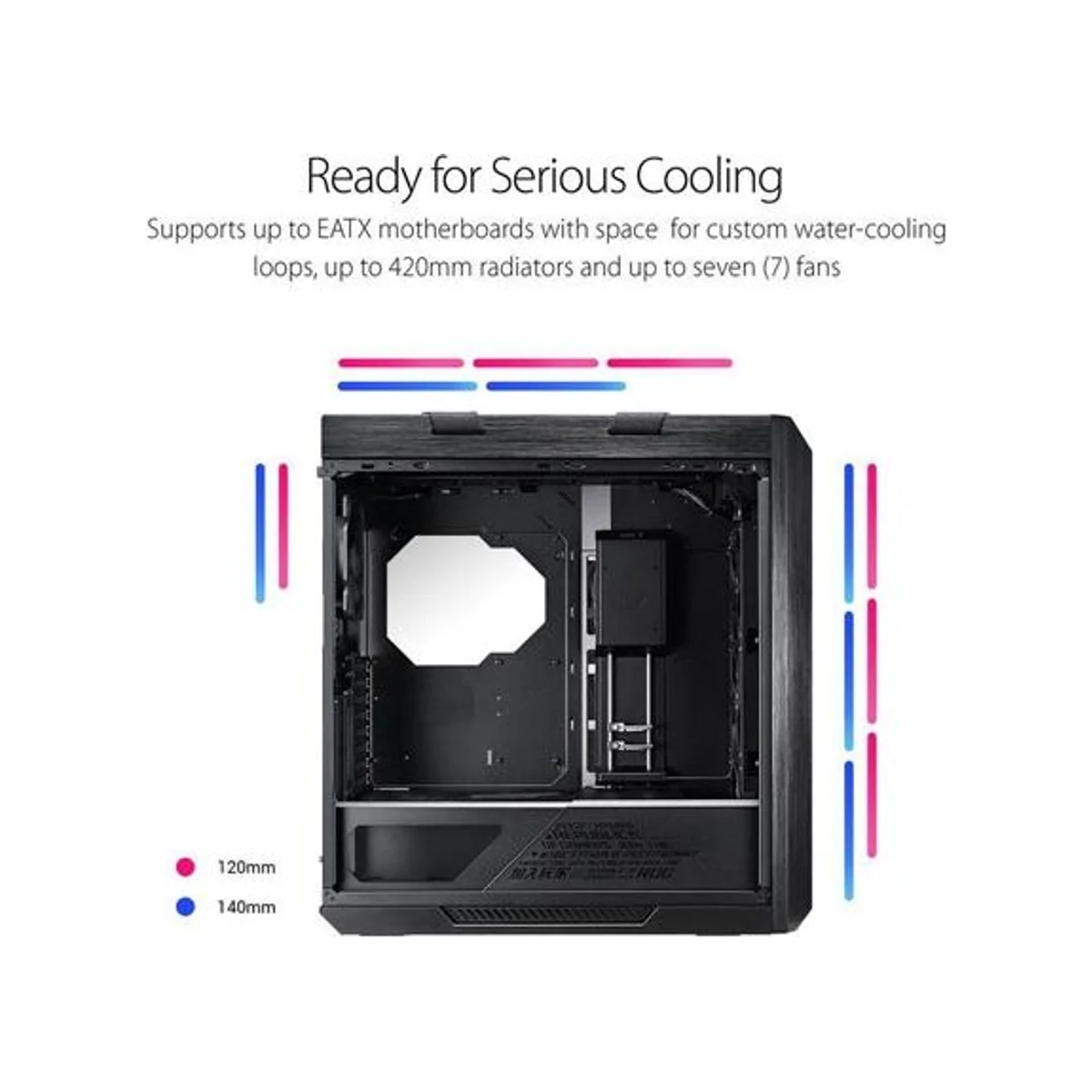 Asus ROG Strix GX601 Helios Mid Tower Tempered Glass RGB E-ATX Gaming Case - Black - 90DC0020-B39000 view 5