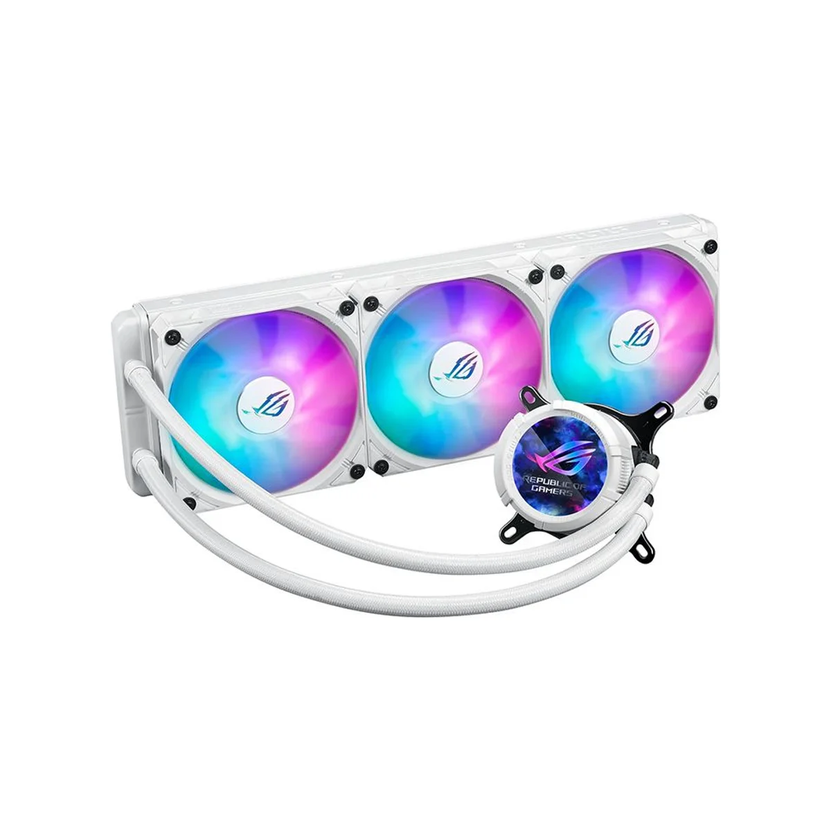 ASUS ROG STRIX LC III LCD 360mm ARGB CPU Liquid Cooler - White - 90RC00W2-M0UAY0 view 2