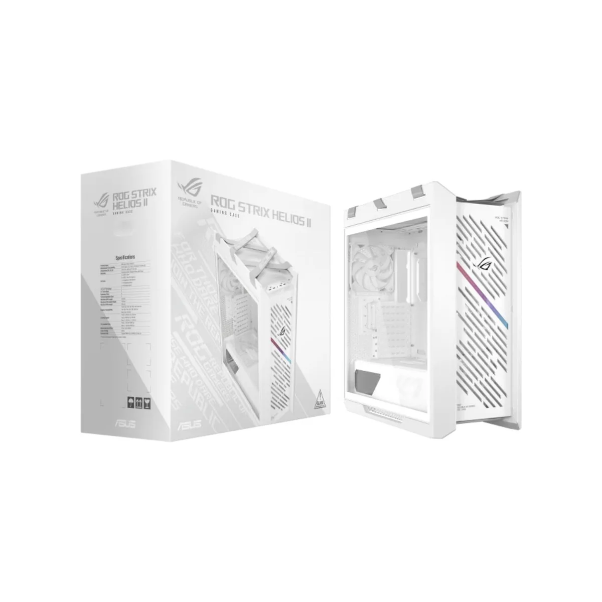 Asus ROG Strix Helios II Dual Tempered Glass Mid-Tower Gaming Case - White - 90DC00W3-B39000 view 5