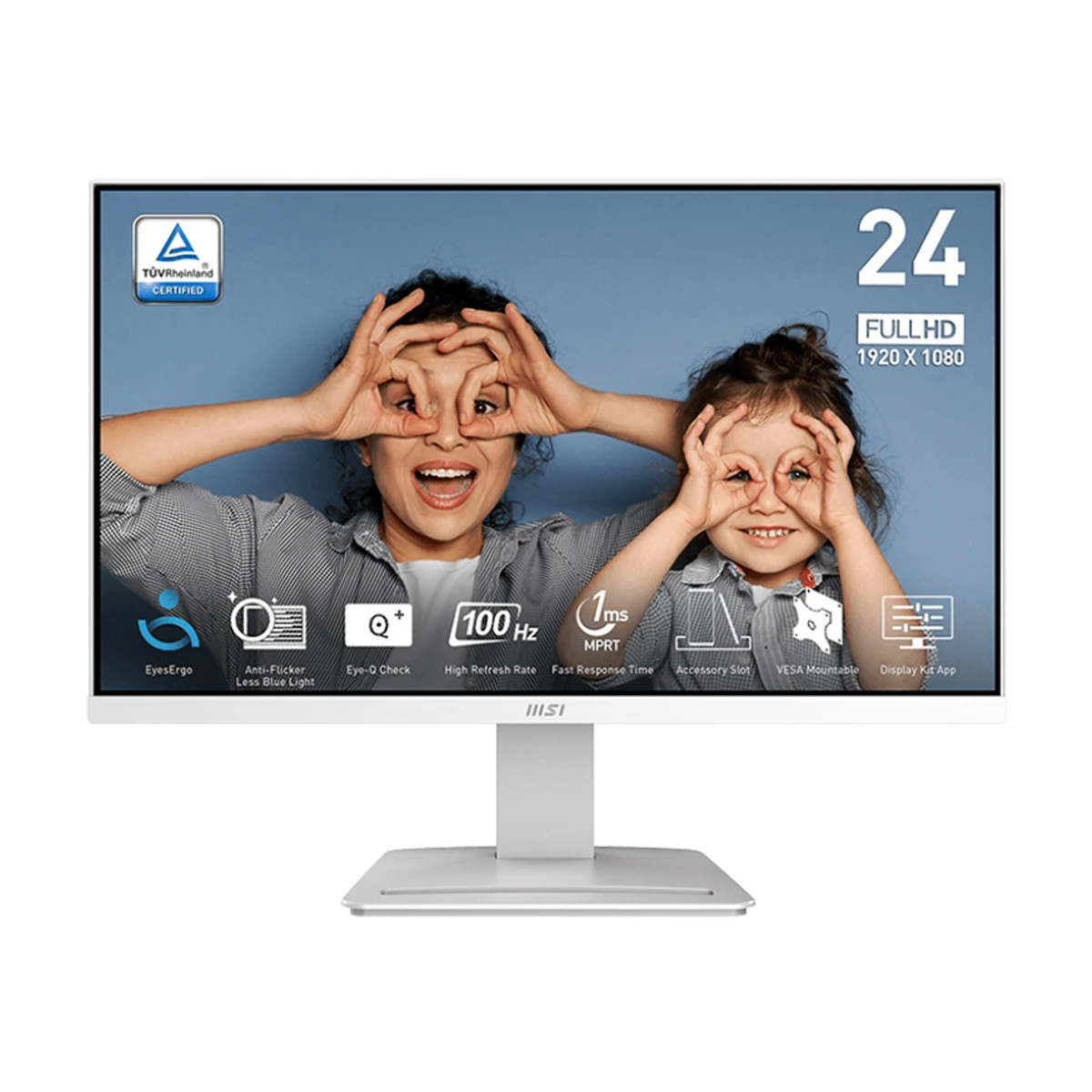 MSI PRO MP2412W 24" VA Business Monitor (FHD, 100Hz, 1ms, White) - 9S6-3BA9CH-077