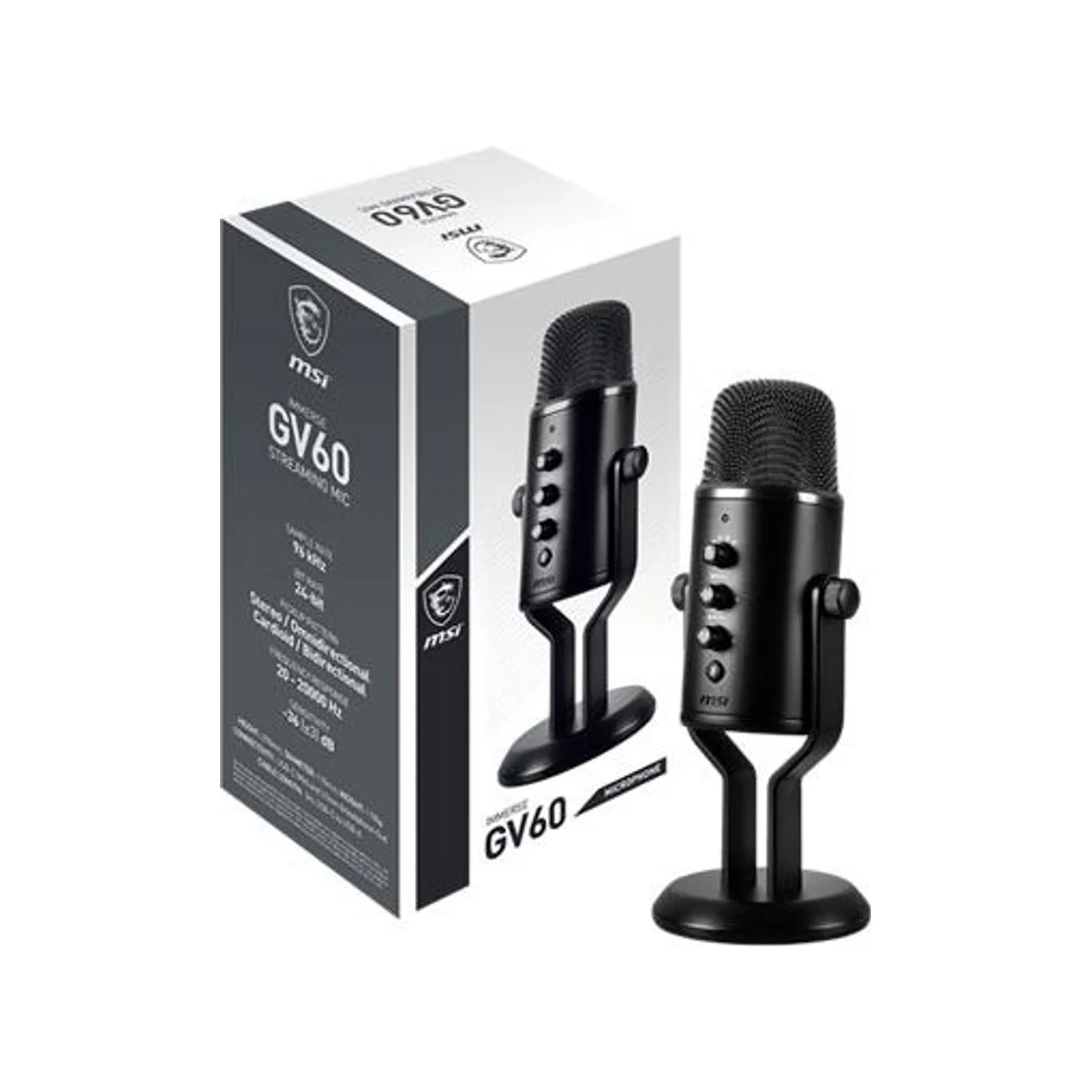 MSI IMMERSE GV60 Streaming Microphone (24-bit/96kHz, 4 Pickup Patterns) - OS3-XXXX031-000 view 5