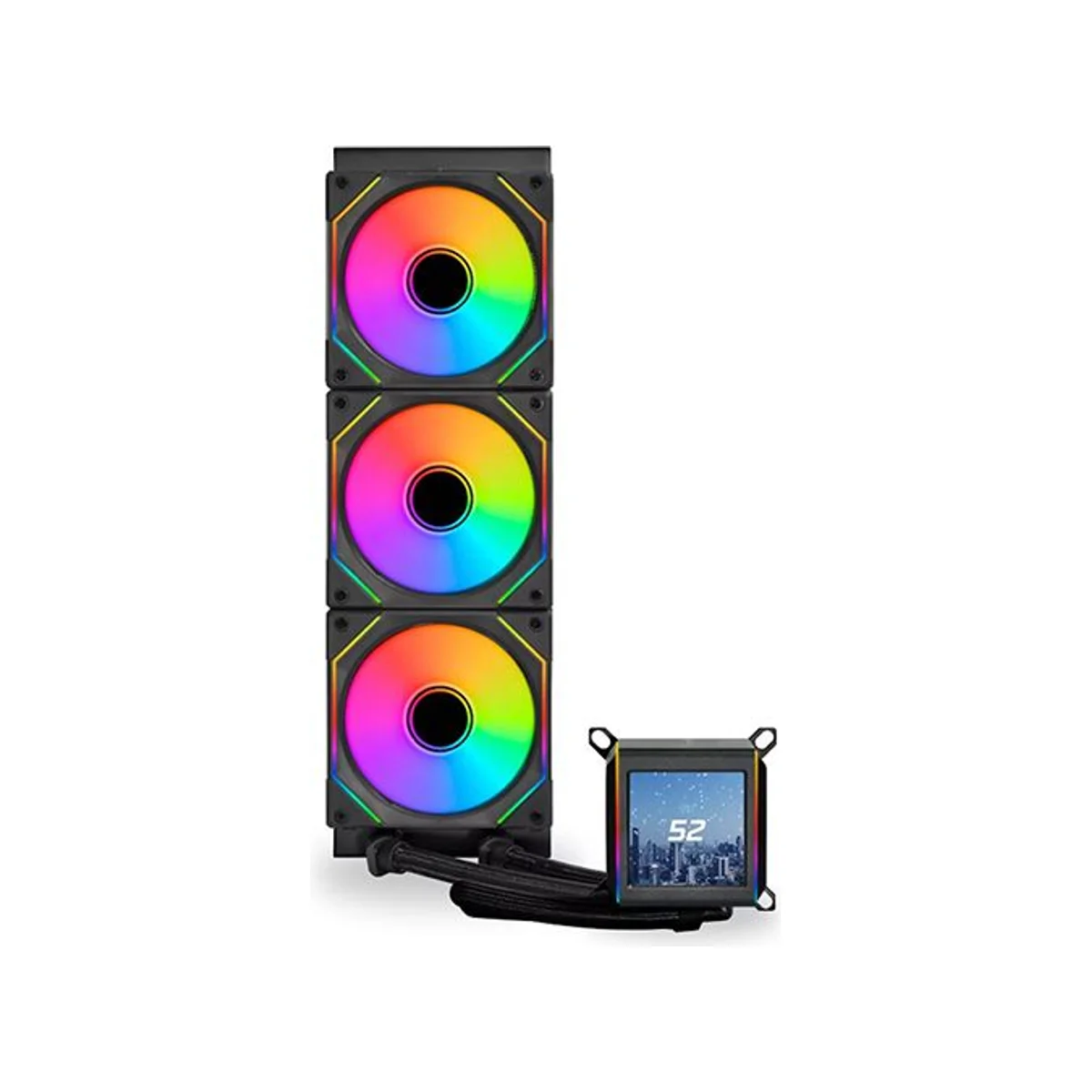 LIAN LI Galahad II LCD Performance AIO RGB 360mm Liquid CPU Cooler with SL Infinity Fans - Black - GA2ALCD36INB view 2