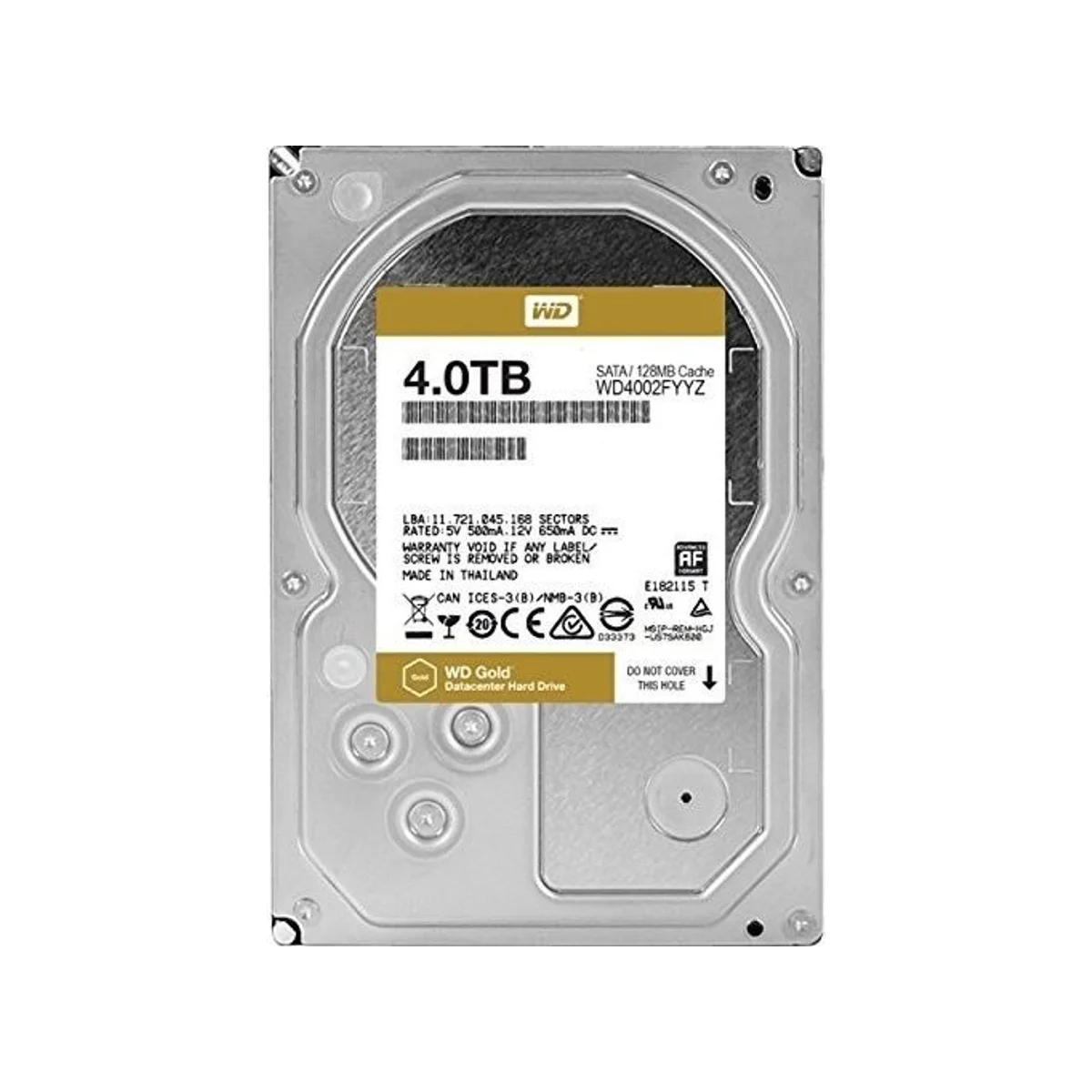 Western Digital Gold 4TB 7200RPM 128MB Cache SATA 6Gb/s 3.5" Enterprise HDD – WD4002FYYZ view 2