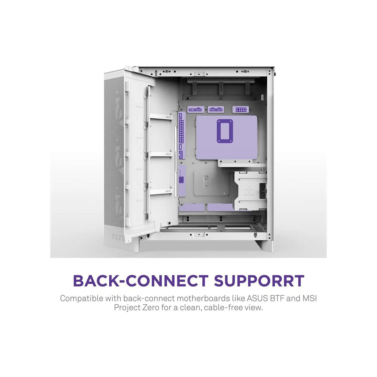 NZXT H9 Flow RGB (2025) Dual-Chamber ATX Mid Tower Gaming Case – White | CM-H92FW-R1 view 2