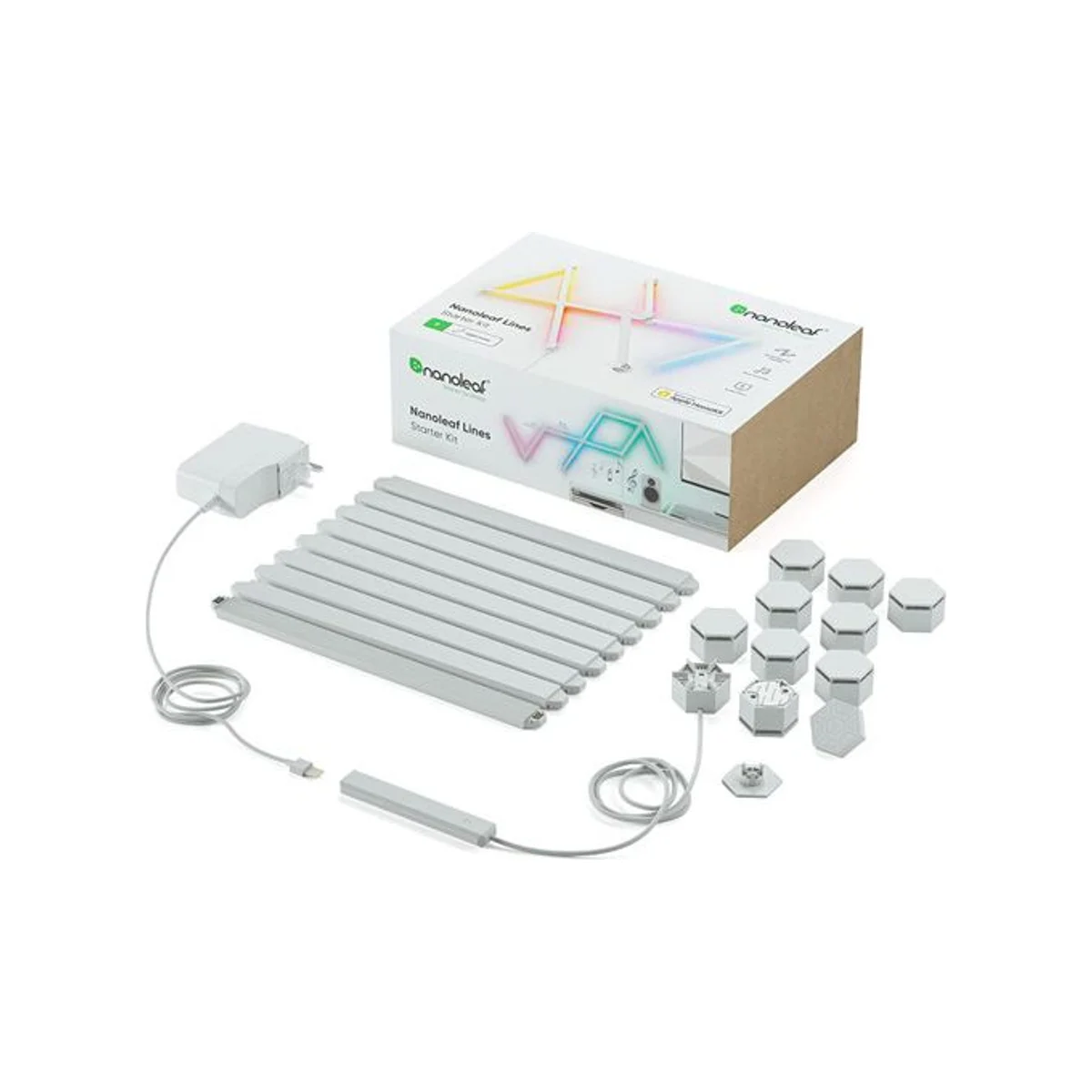 Nanoleaf Lines Starter Kit (9-Pack) Smart Backlit Modular Lighting - NL59-K-0002LW-9PK-UK view 2