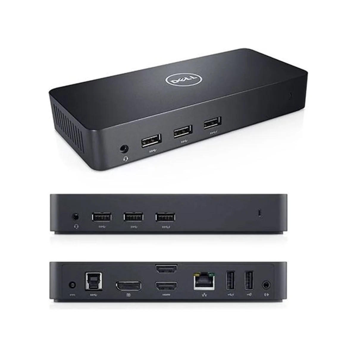 Dell Triple Video USB 3.0 Docking Station D3100 (USB 3.0, 2x HDMI, DP, Gigabit Ethernet) - 452-BBOO view 3