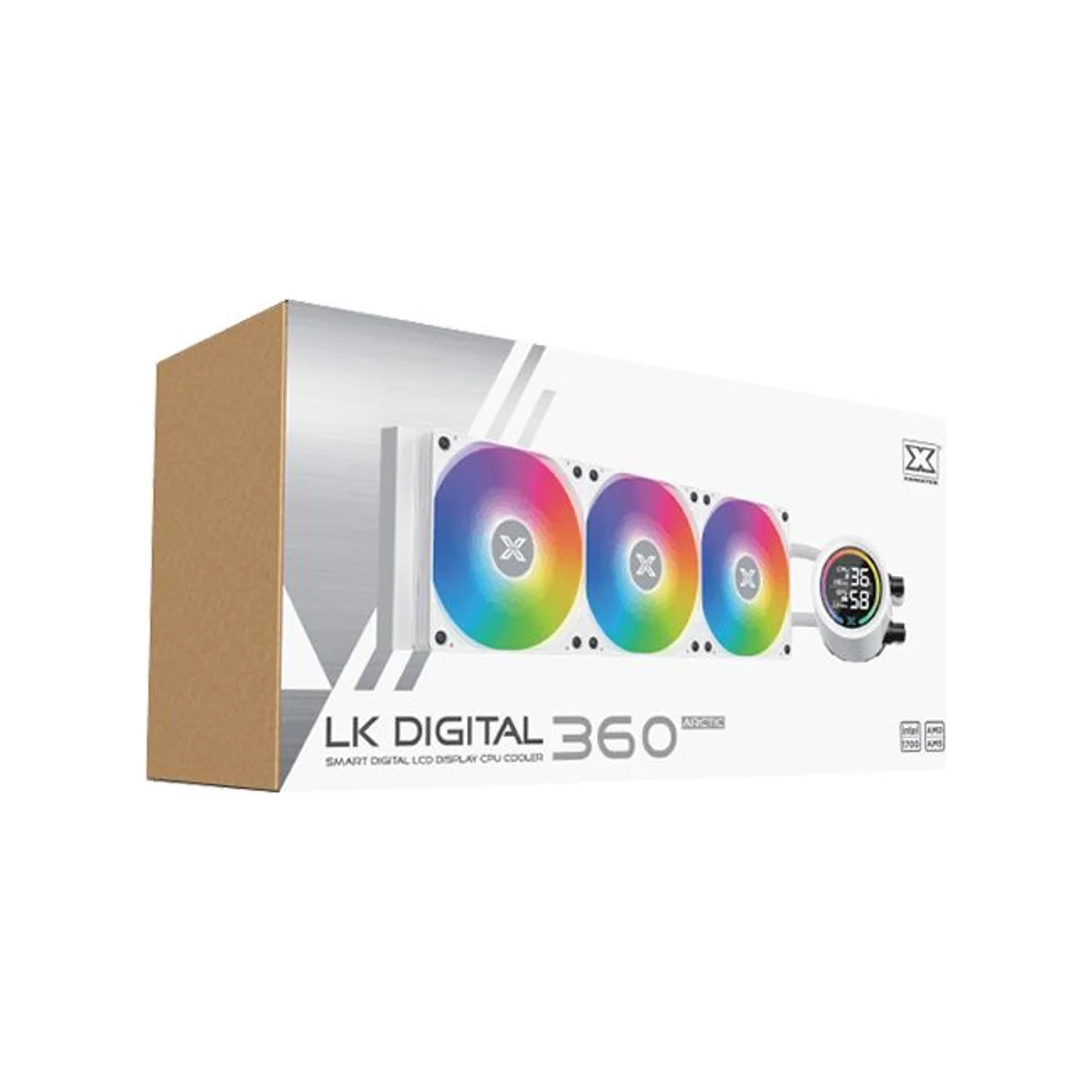XIGMATEK LK 360 Digital Arctic LCD ARGB AIO PWM CPU Liquid Cooler - White - EN45912 view 6