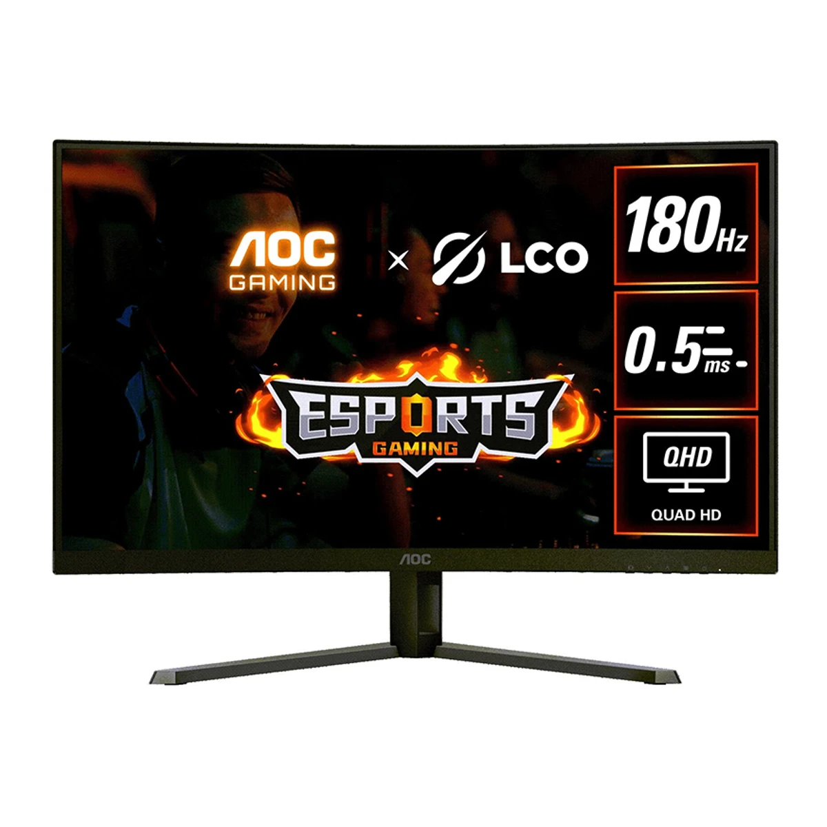 AOC CQ32G4E Black & Red Curved Gaming Monitor (32" QHD, 180Hz, 0.5ms VA) - CQ32G4E view 2