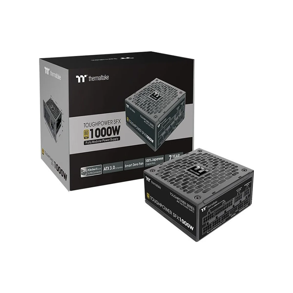 Thermaltake Toughpower SFX 1000W 80 PLUS TT Platinum ATX Power Supply - Black (SFX, 1000W, Platinum, Modular) - PS-STP-1000FNFAPK-1