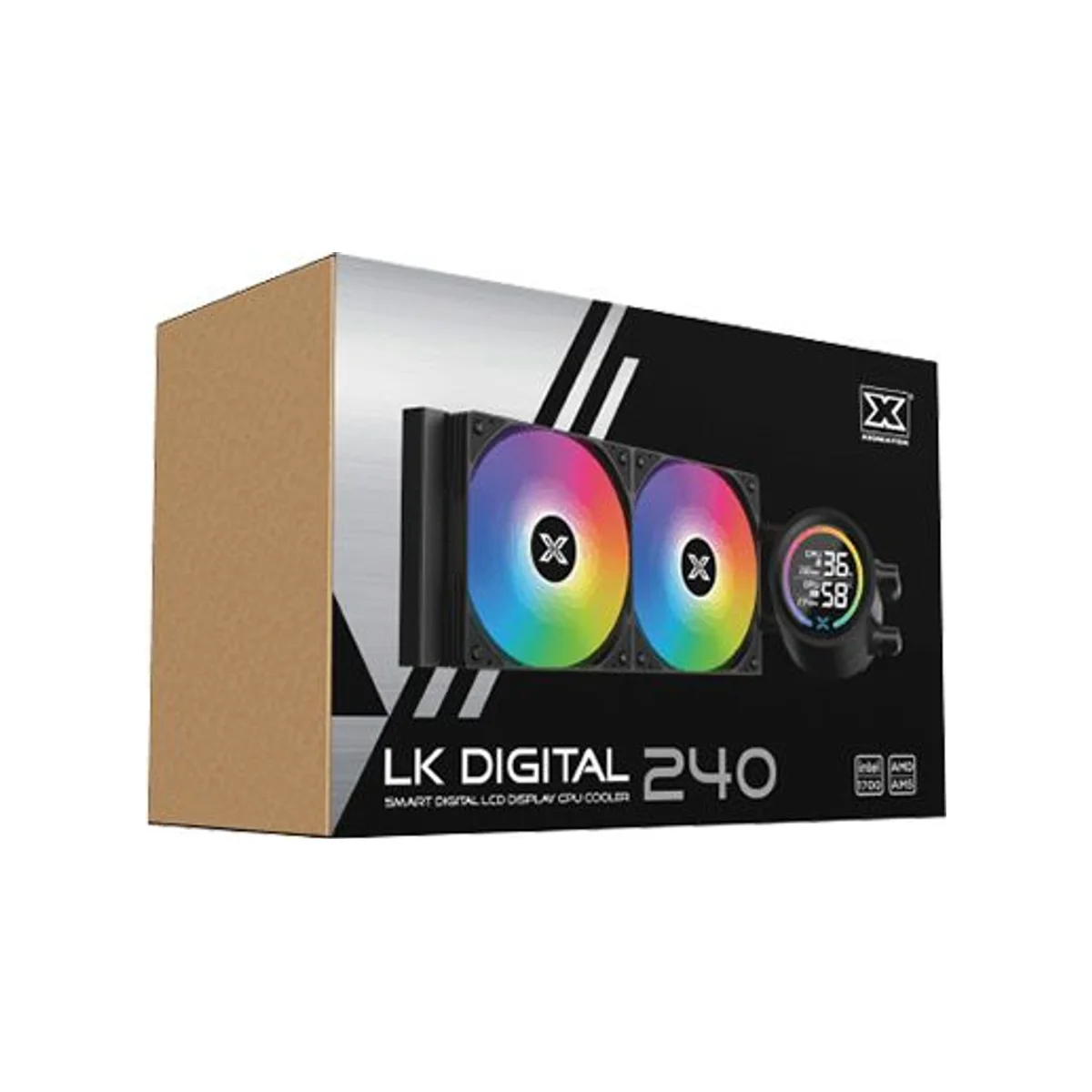 XIGMATEK LK 240 Digital LCD ARGB PWM CPU Liquid Cooler - Black - EN45929 view 6