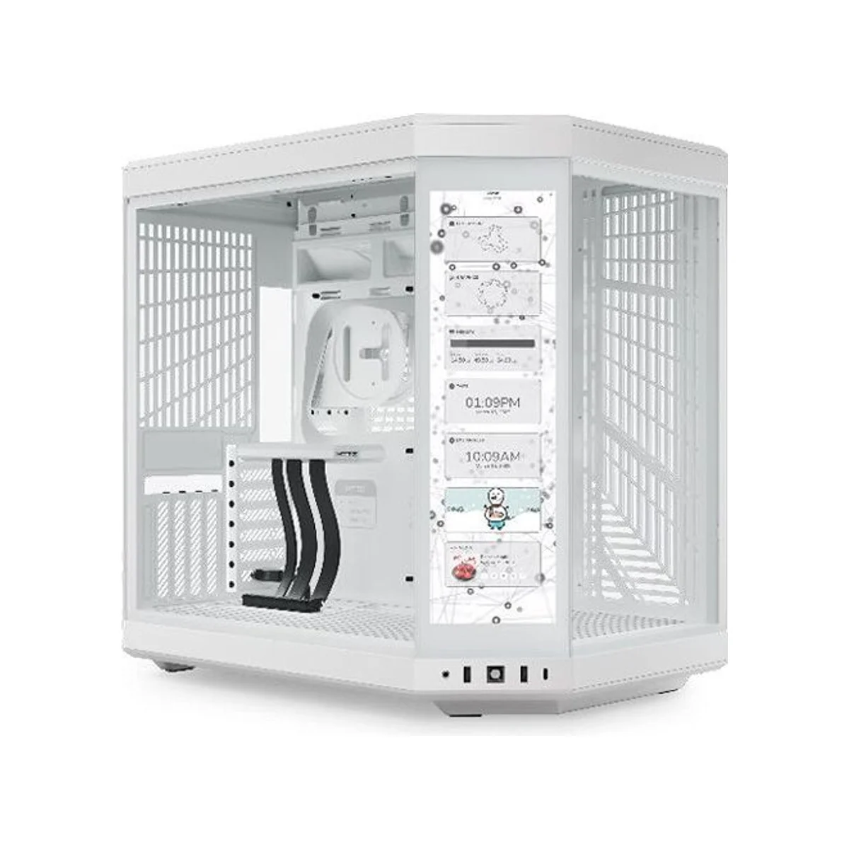 Hyte Y70 Touch Infinite Dual Chamber Mid-Tower Gaming Case - White - CS-HYTE-Y70TI-WW view 2