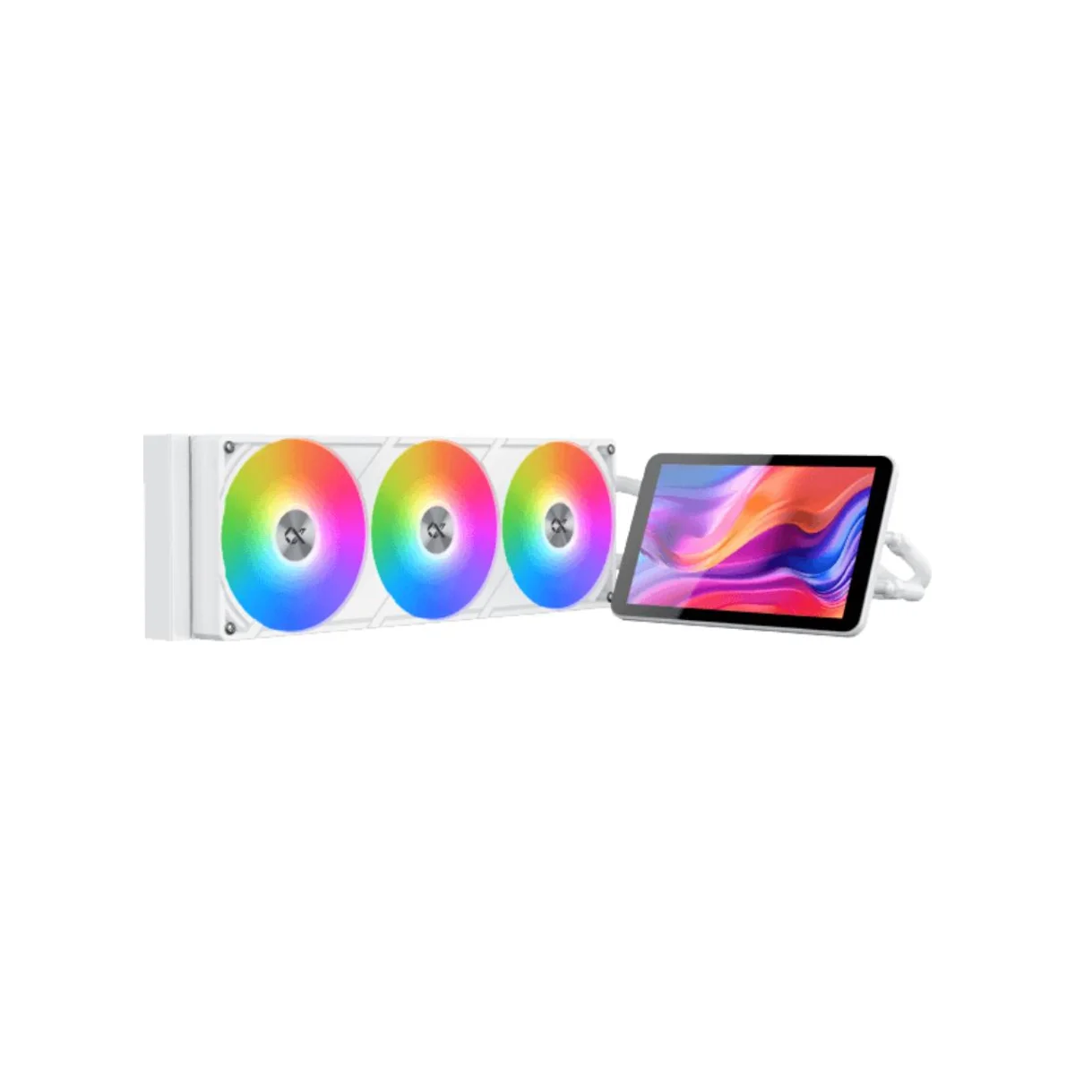 XIGMATEK Connect Pro 360 Arctic AIO Liquid Cooler (7" LCD, ARGB, 360mm Radiator) - White - EN48364