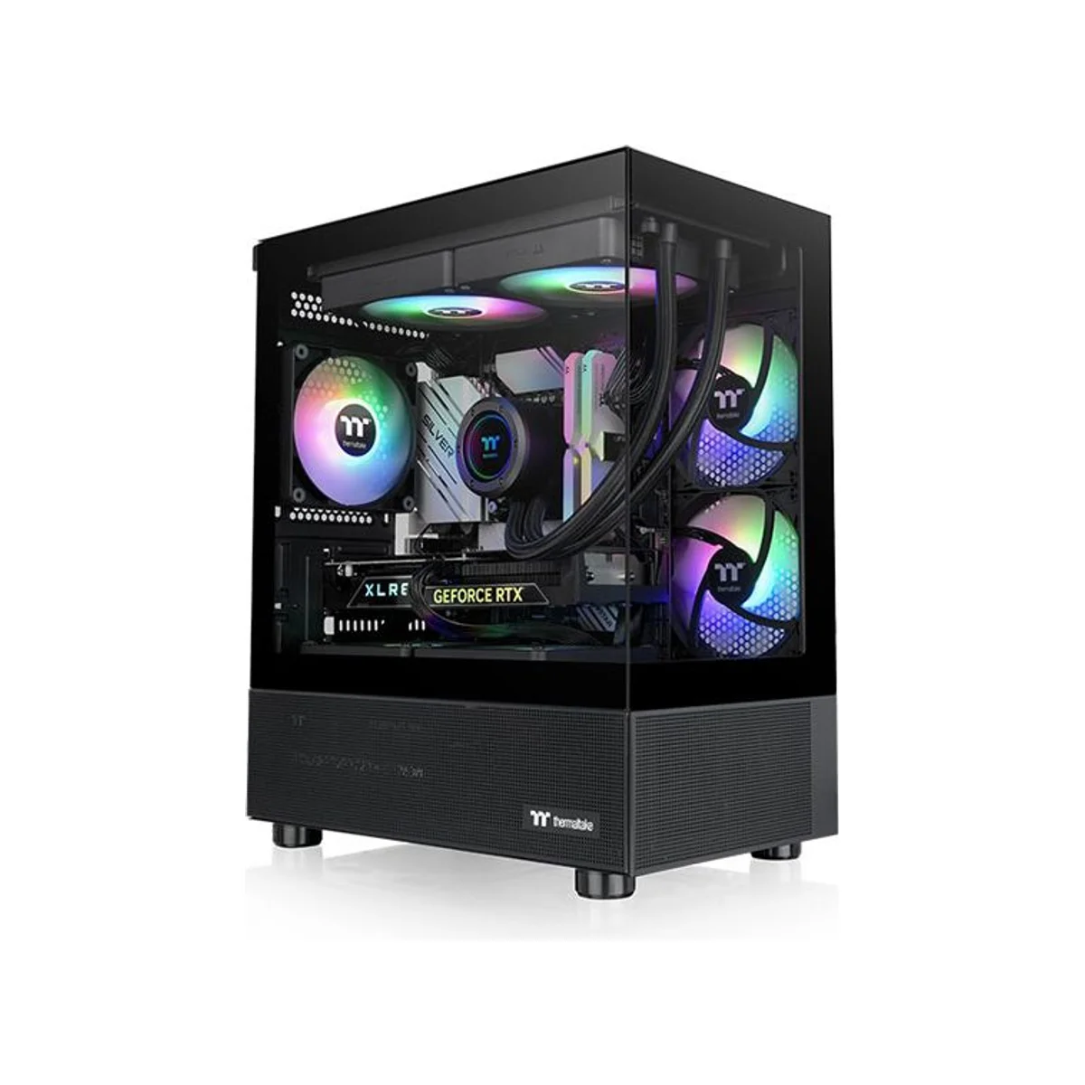 Thermaltake View 170 Tempered Glass ARGB Micro-ATX Gaming Case - Black - CA-1Z4-00M1WN-00