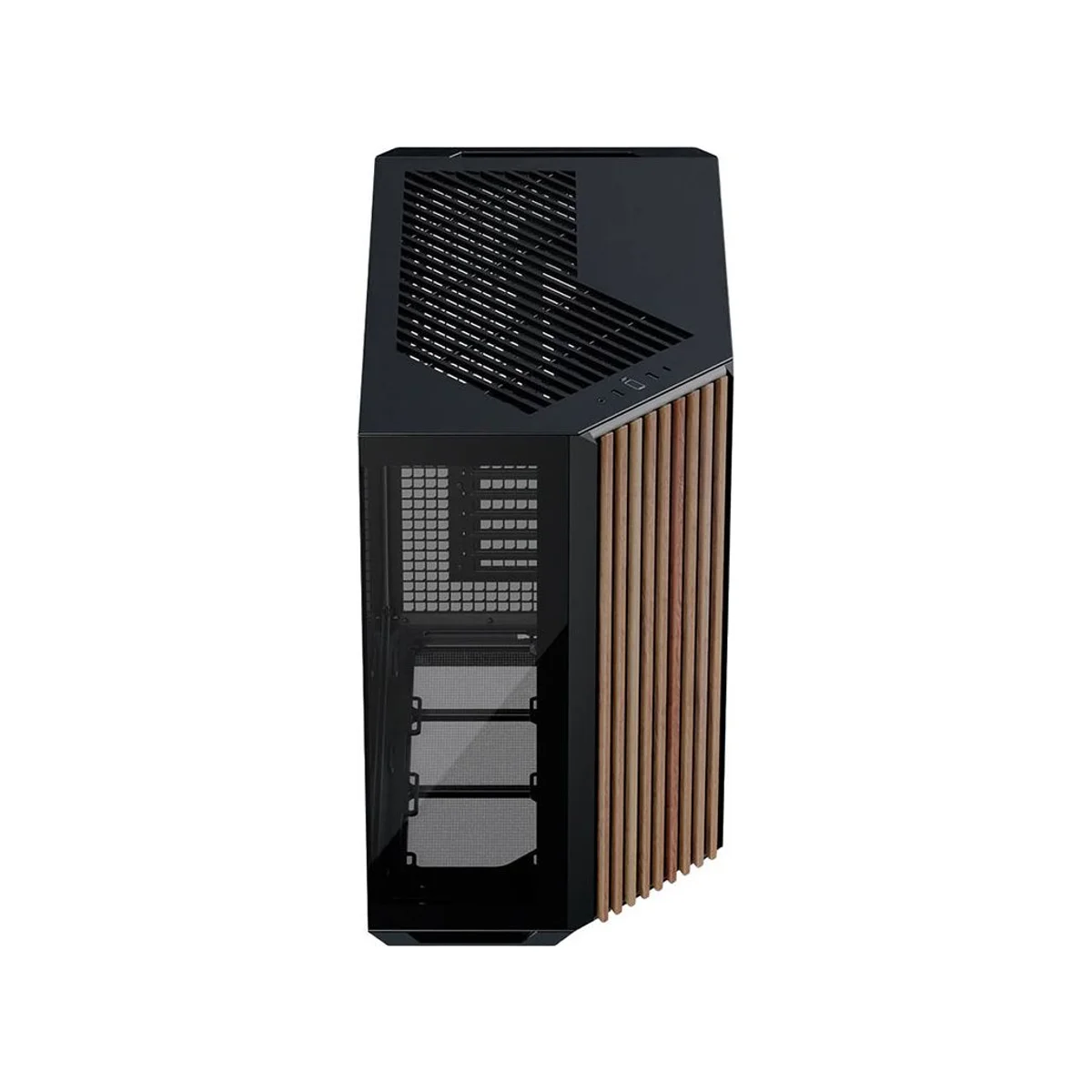 APNX V1 Dual-chamber Mid-Tower Gaming Case - Black/Wood - APCM-VI01103.11 view 2