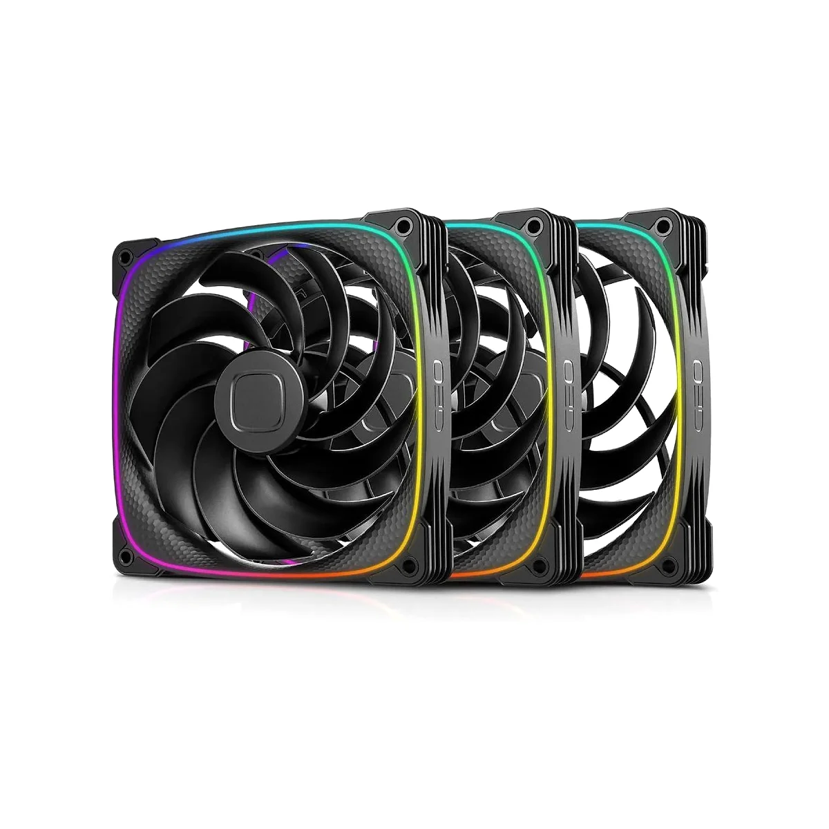 Geometric Future Squama 2503 RGB PWM 3 Pack Fan - Black - GEO-S2503B-14T
