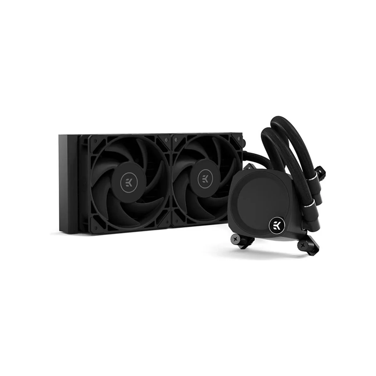 EKWB EK-Nucleus CR240 Dark AIO CPU Liquid Cooler (Black, 240mm Radiator, 120mm Fans) - 3831109900185